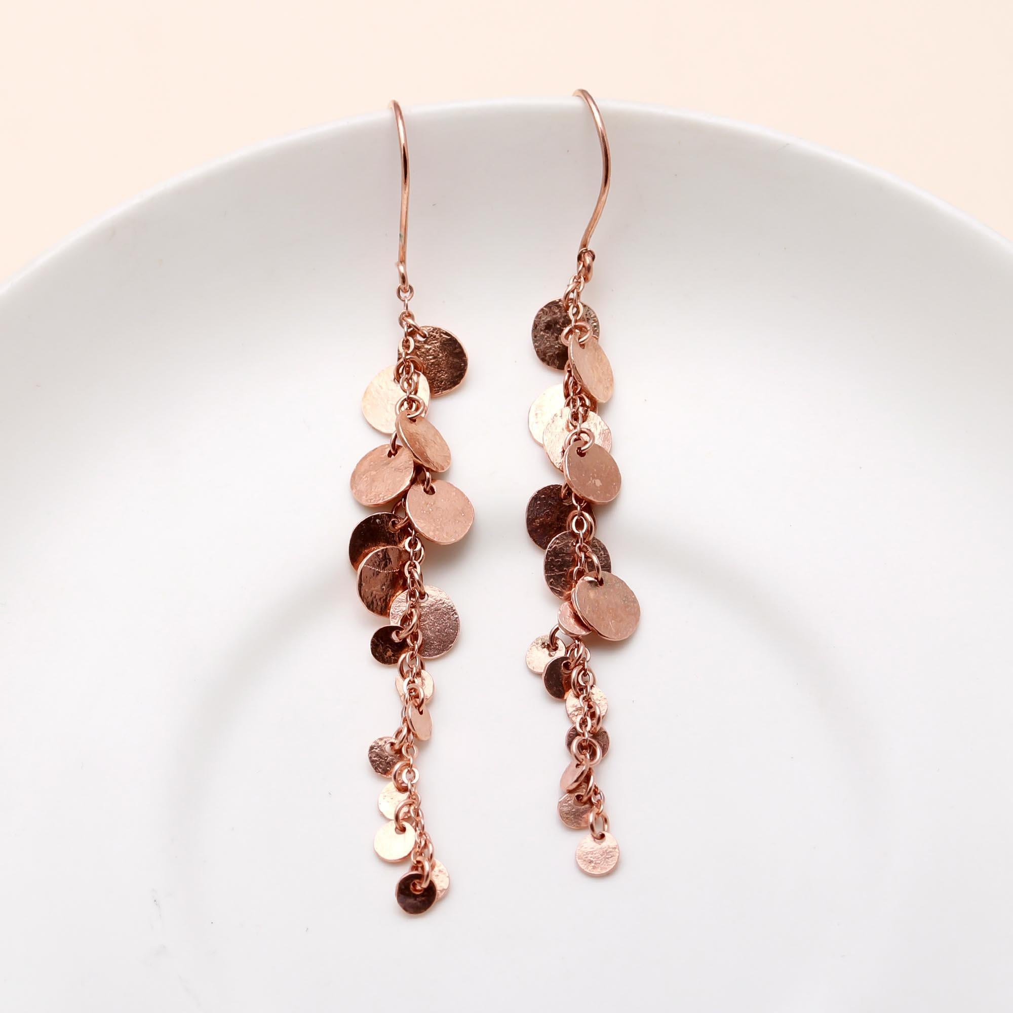 925 Silver Disc Dangle Earrings