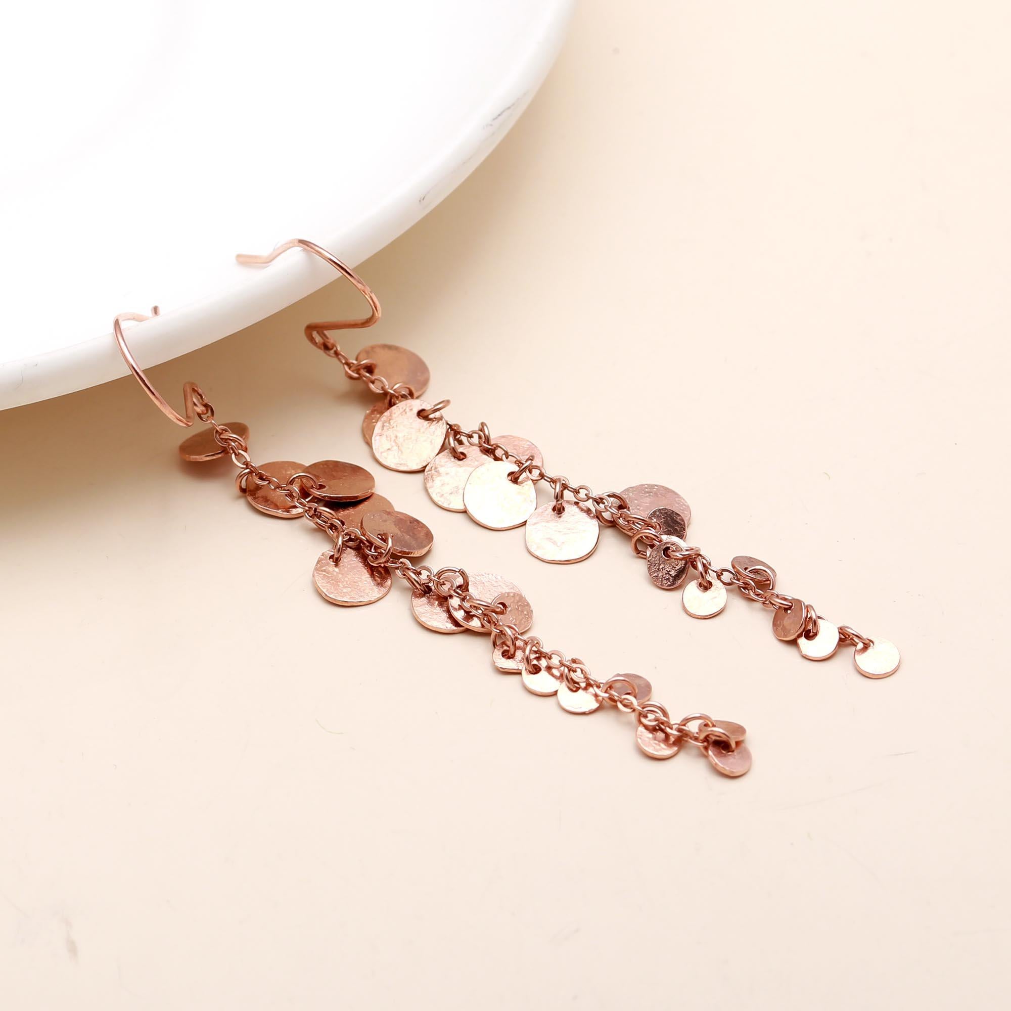 925 Silver Disc Dangle Earrings