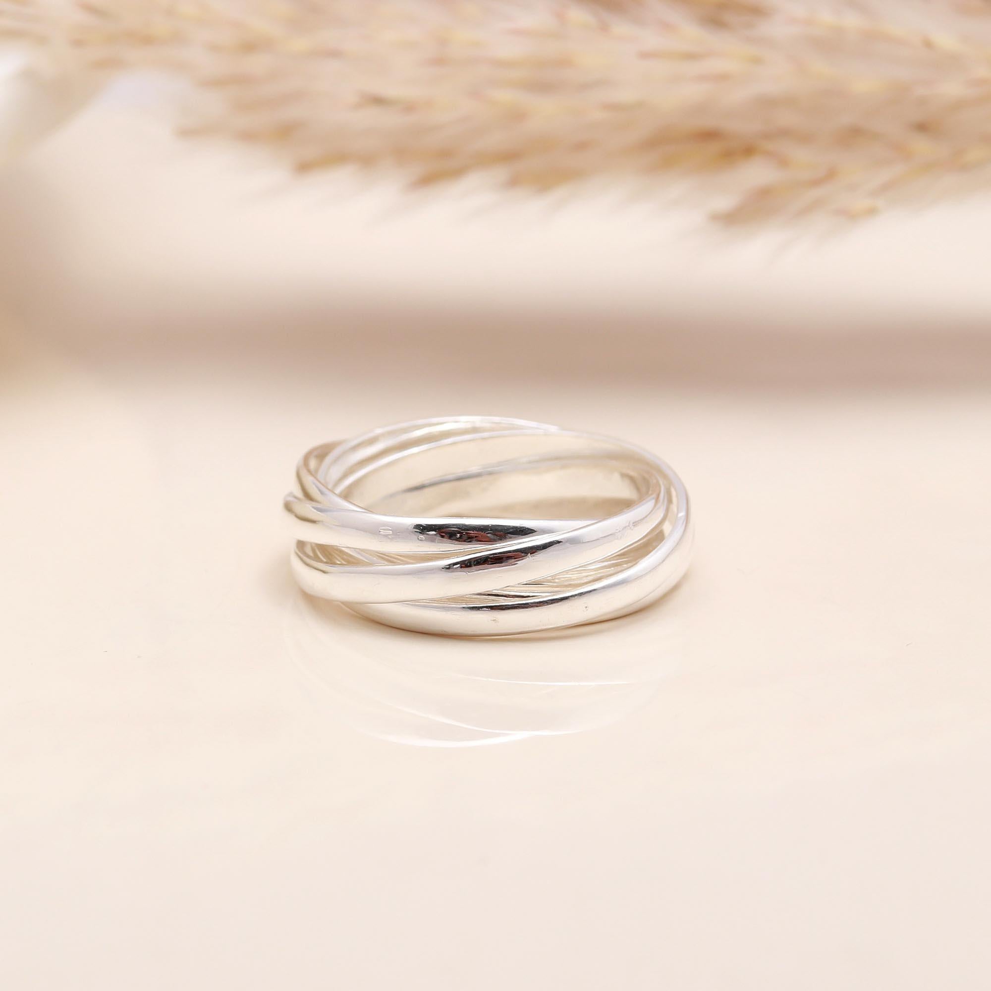 Multi-Band Silver: Rolling Russian Wedding Ring