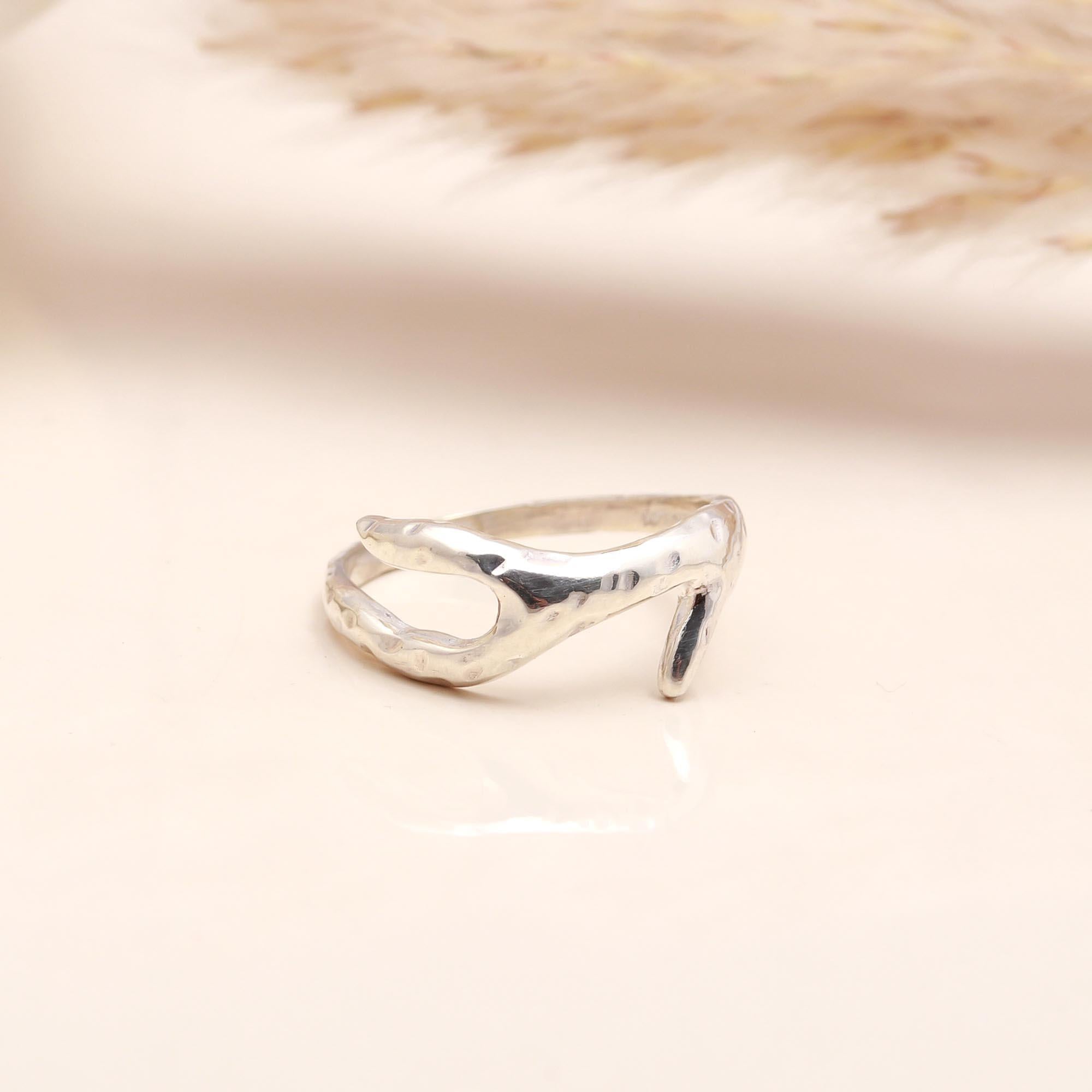 Freeform Silver: Organic Sculptural Open Ring