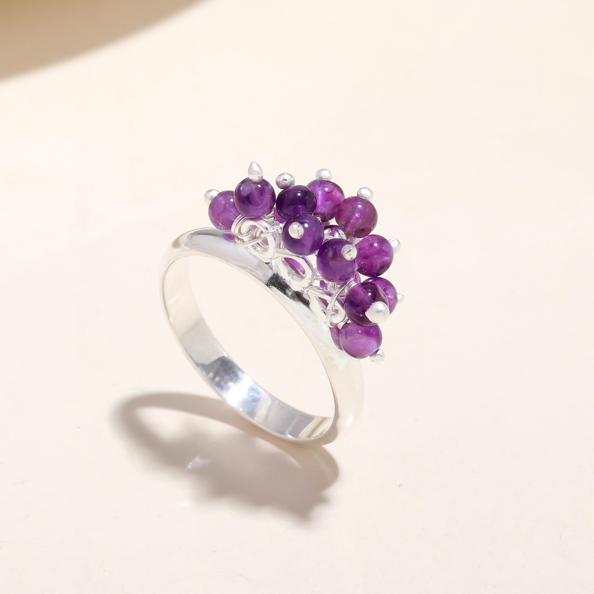 The Vineyard Cluster: Wire Wrapped Grape Cluster Ring
