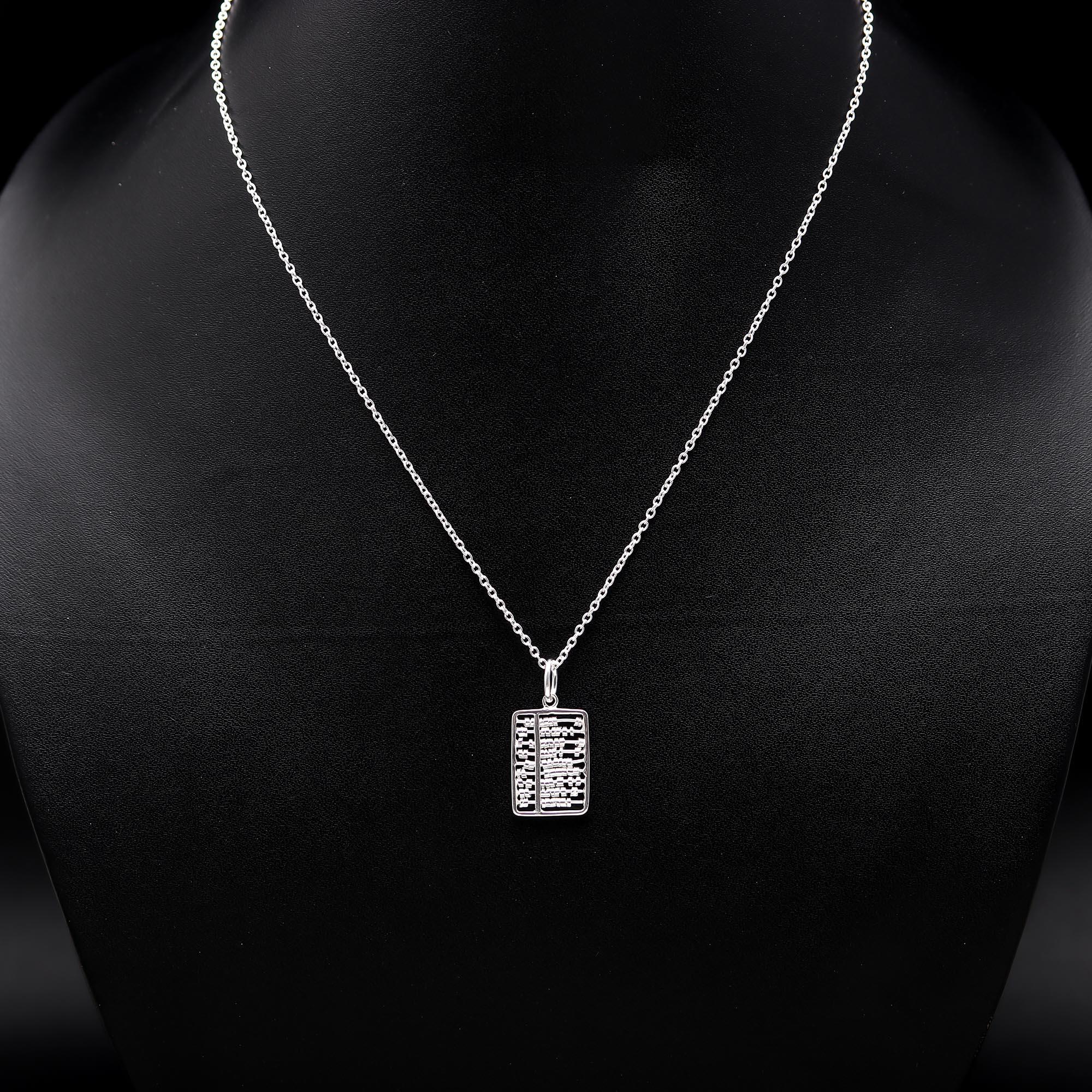 The Silver Logic: Articulated Abacus Pendant Necklace
