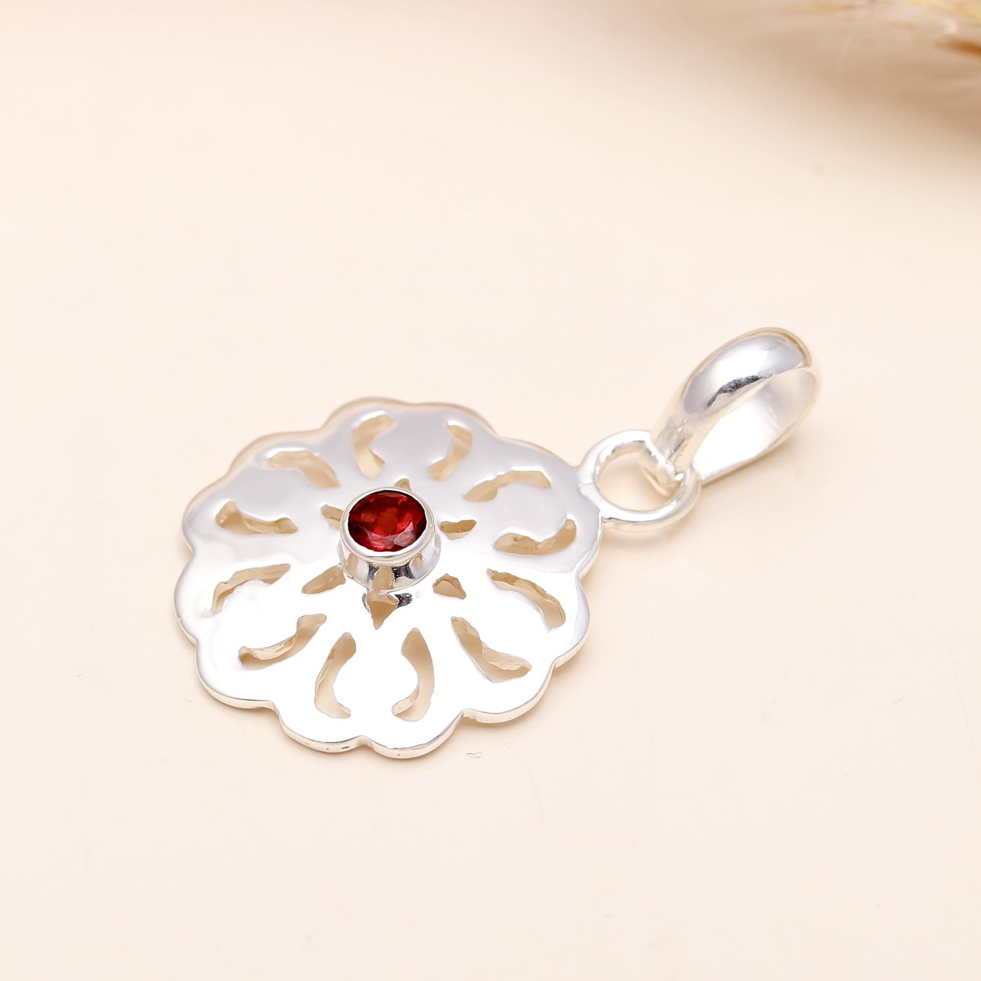 The Open Mandala: Silver Flower Pendant