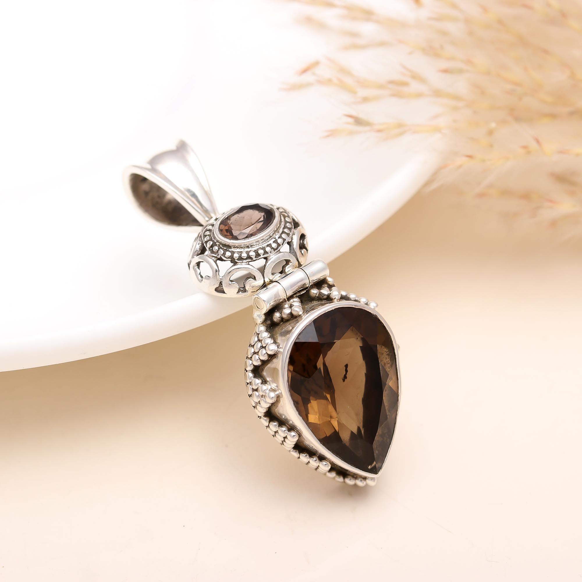 The Smoky Royal: Vintage Style Smoky Quartz Pendant