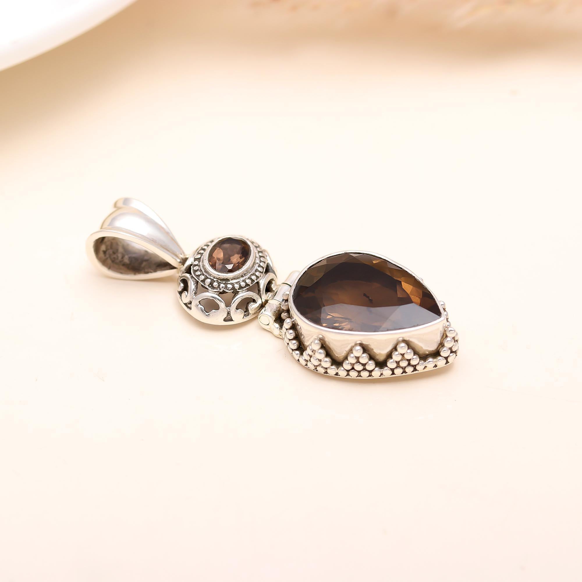 The Smoky Royal: Vintage Style Smoky Quartz Pendant
