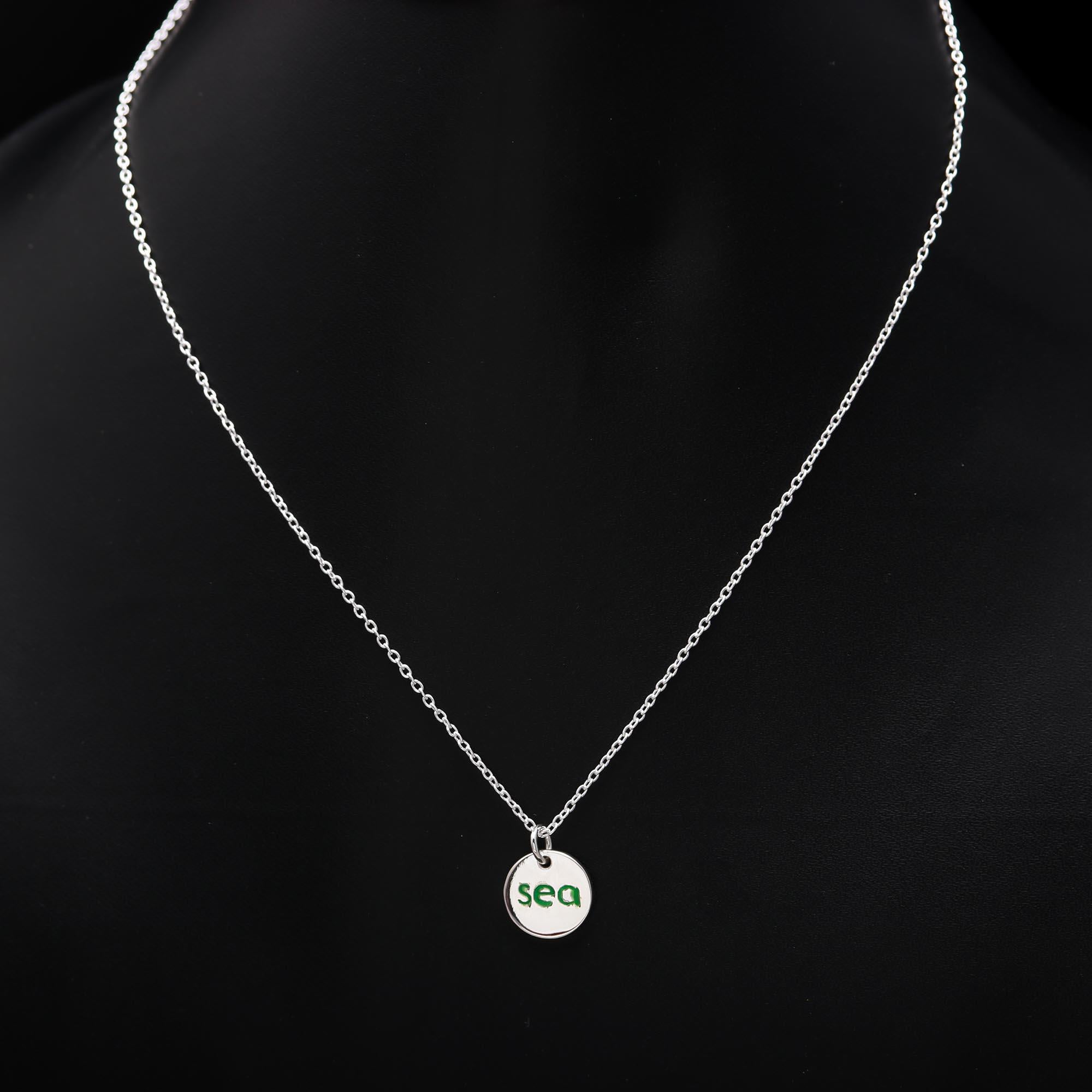 925 Silver Round Anchor Pendant Necklace