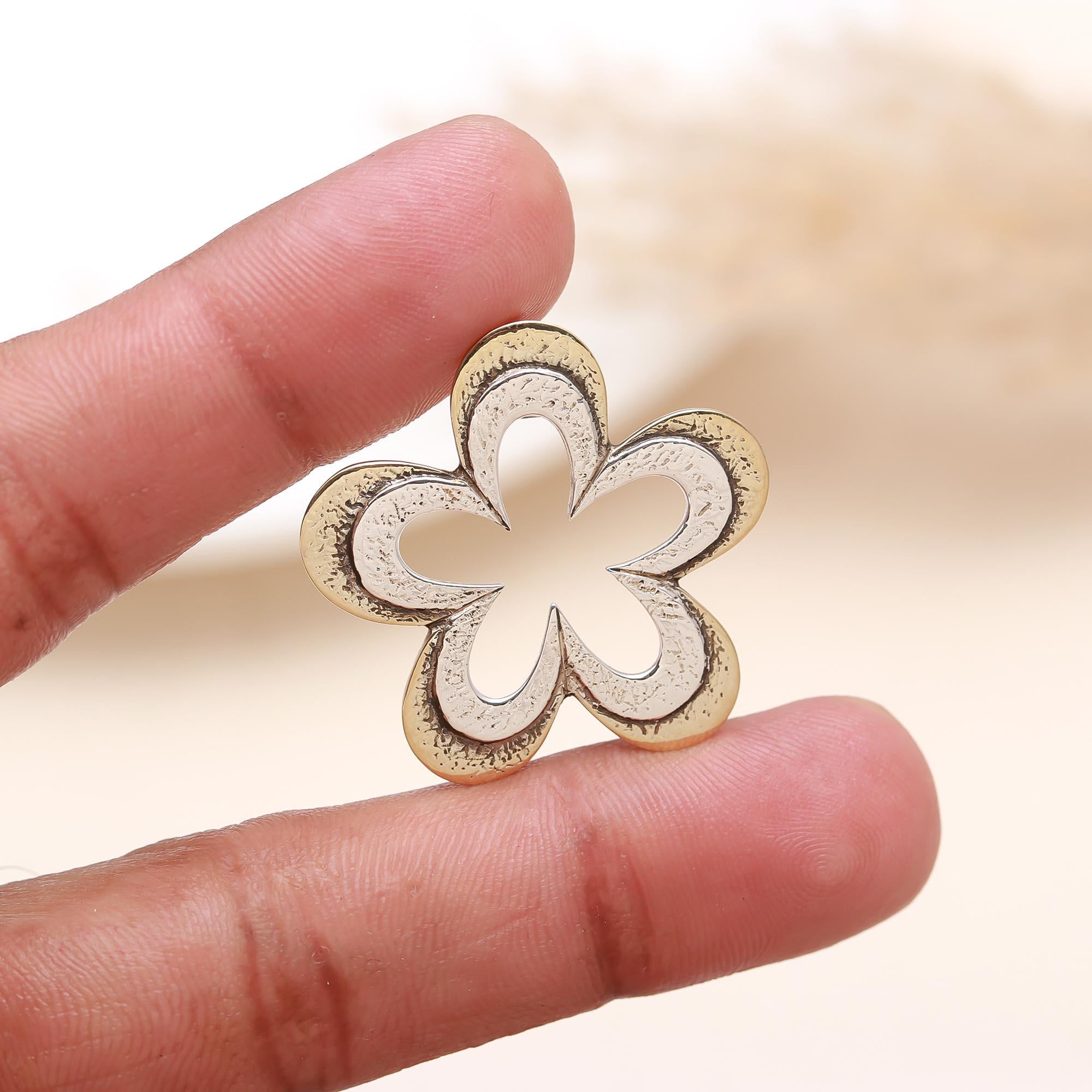 The Gilded Blossom: Two-Tone Sterling Silver & Gold Flower Pendant