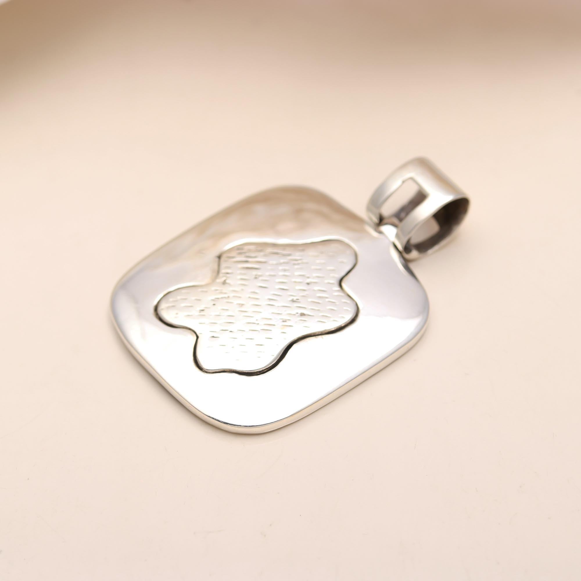 The Organic Form: Textured Abstract Sterling Silver Pendant