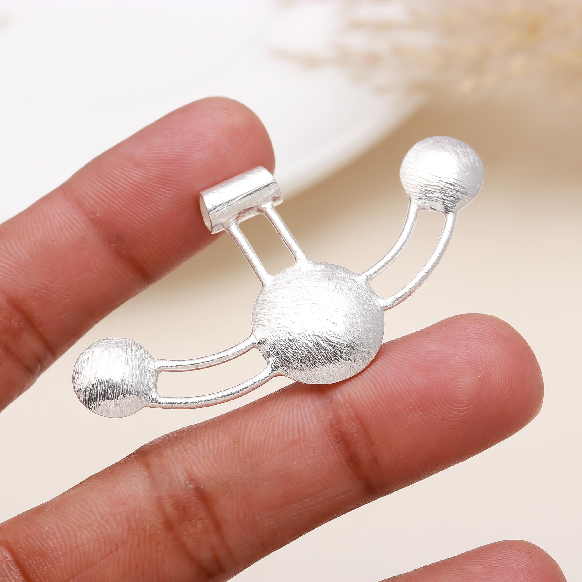 The Silver Equilibrium: Abstract Satin Finish Balance Pendant