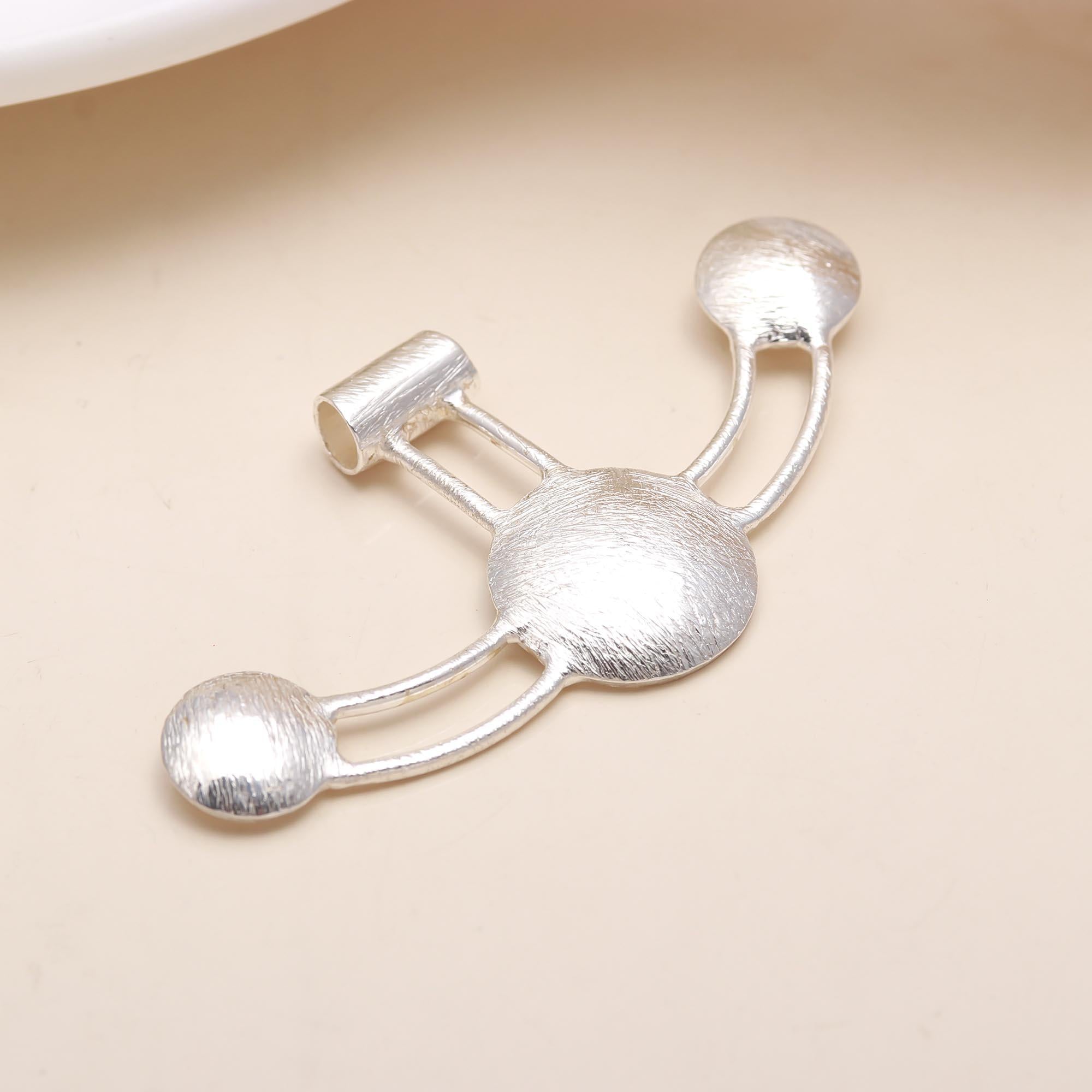 The Silver Equilibrium: Abstract Satin Finish Balance Pendant