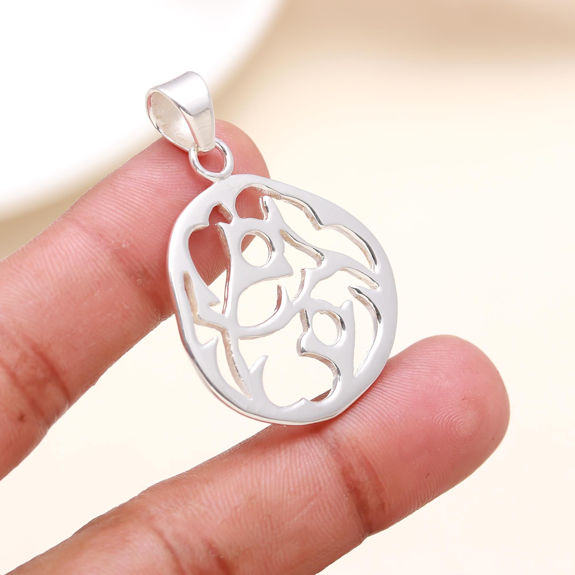 The Silver Maze: Abstract Openwork Modern Cutout Pendant