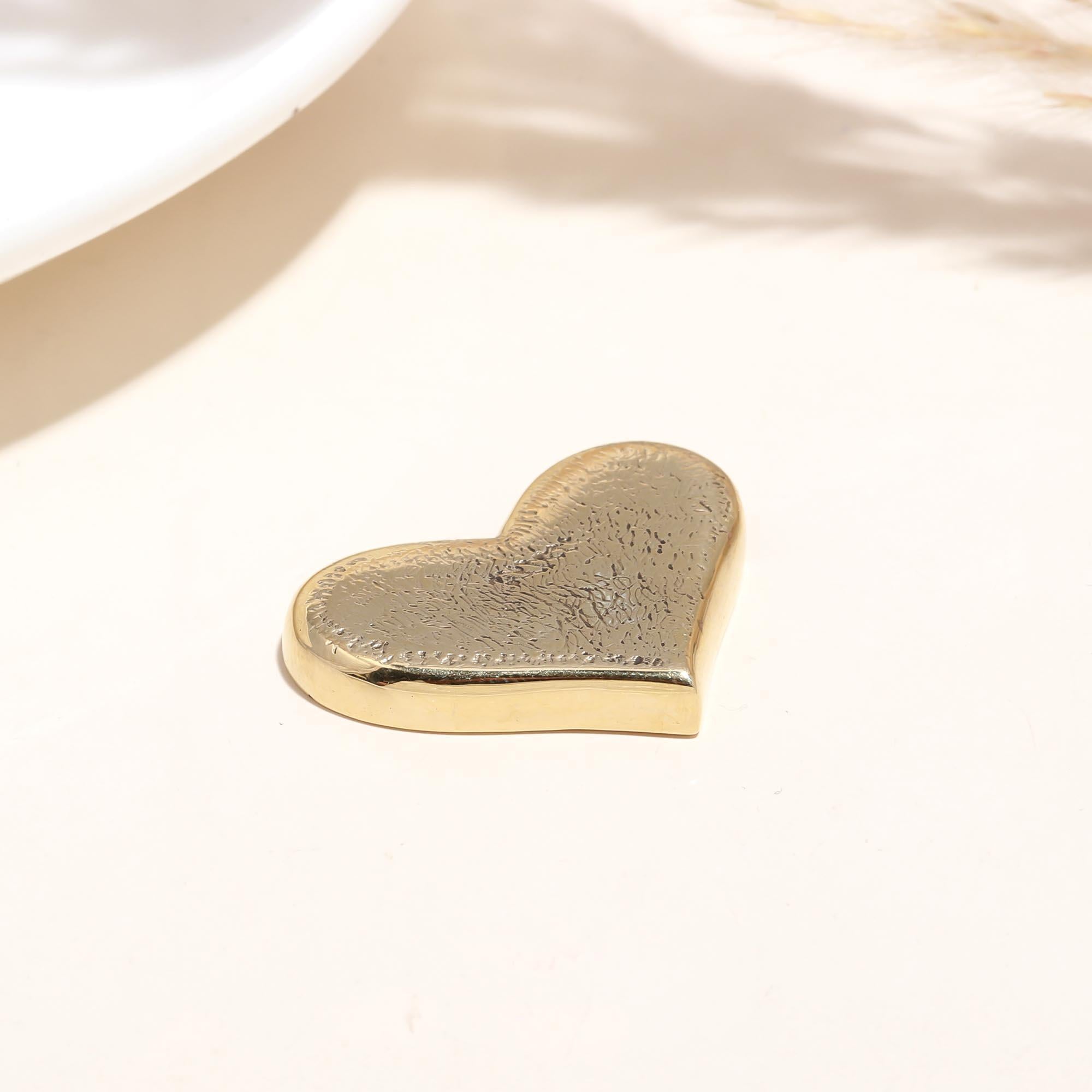 The Golden Affection: Textured Gold Heart Pendant