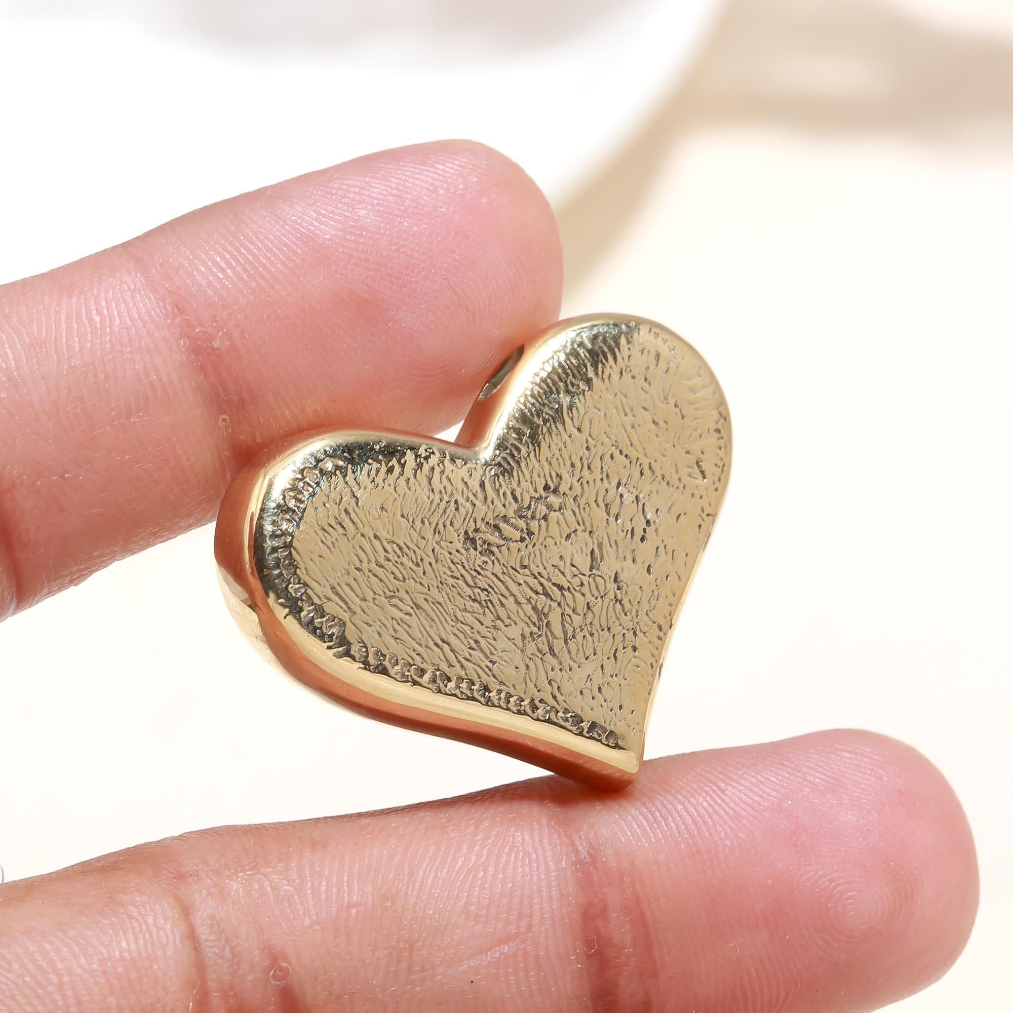 The Golden Affection: Textured Gold Heart Pendant