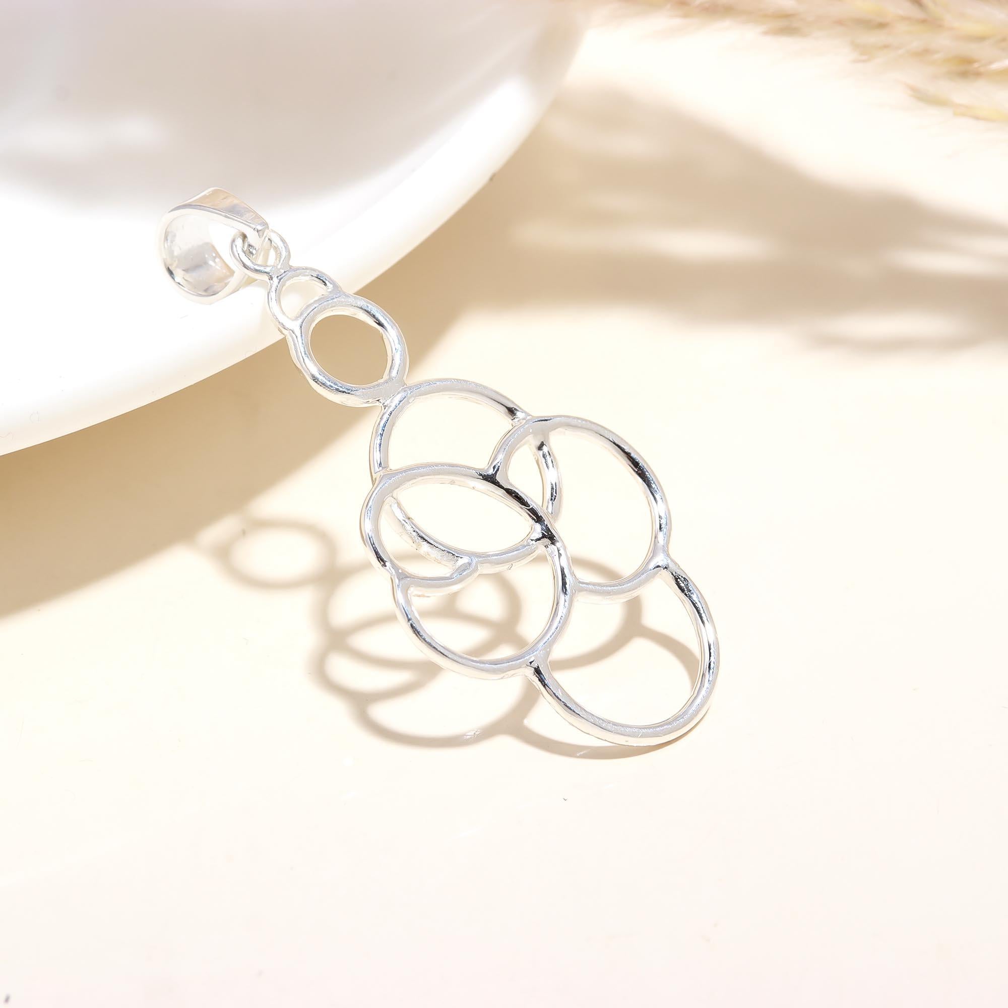 Plain 925 Sterling Silver Pendant Necklace Solid Handmade Fancy Jewelry