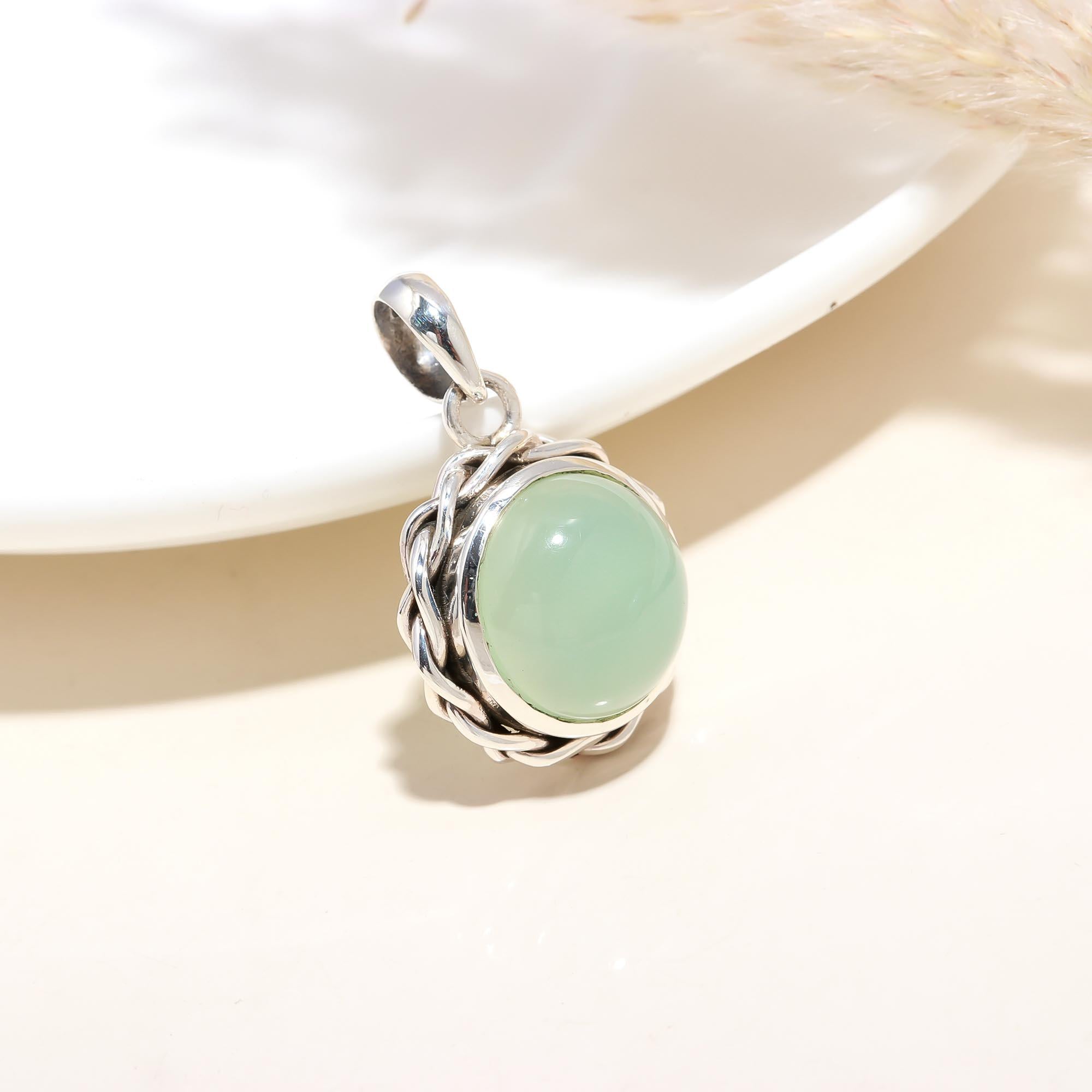 Buy Beautiful Green Vintage Sterling Silver Pendant