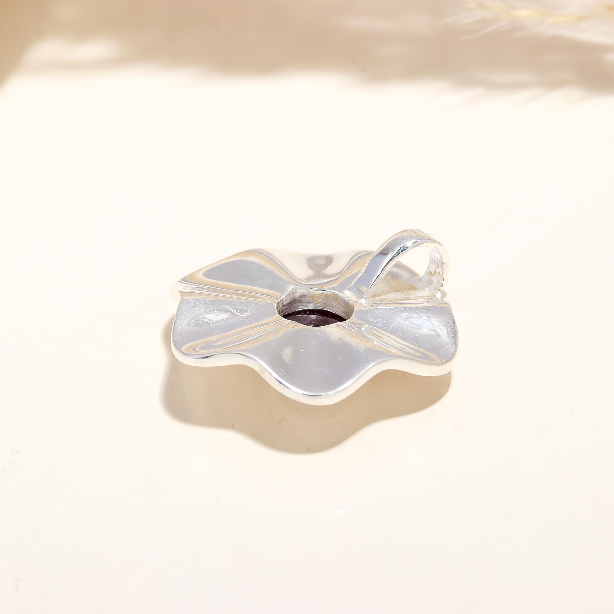 Sterling Silver Flower Statement Pendant