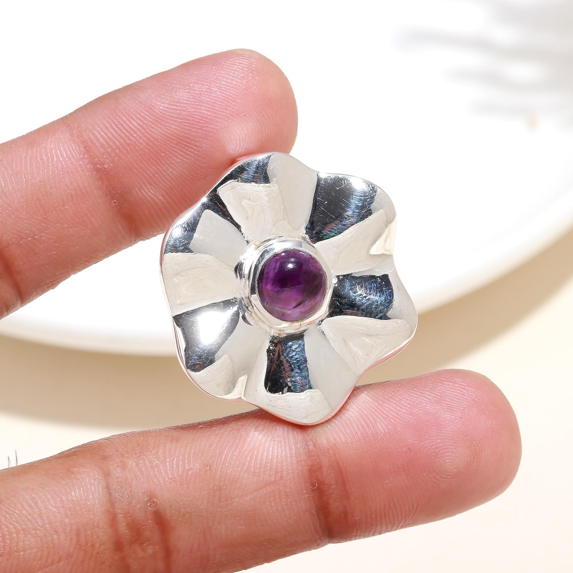 Sterling Silver Flower Statement Pendant