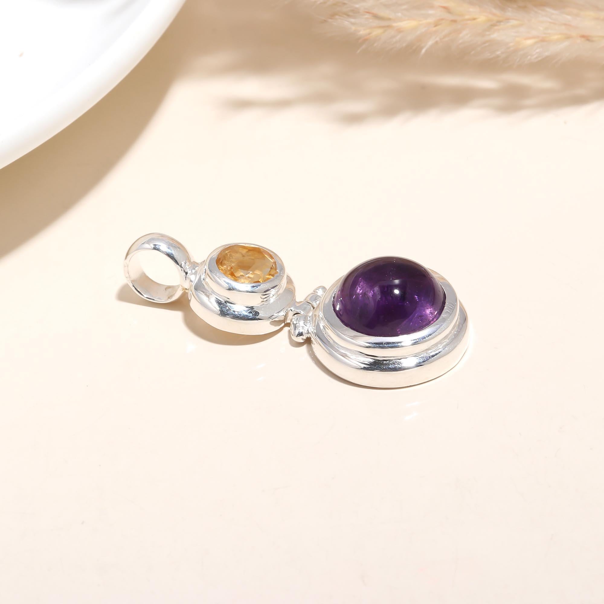 Purple Amethyst Citrine Pearl Sterling Silver Wholesale Pendant Jewelry