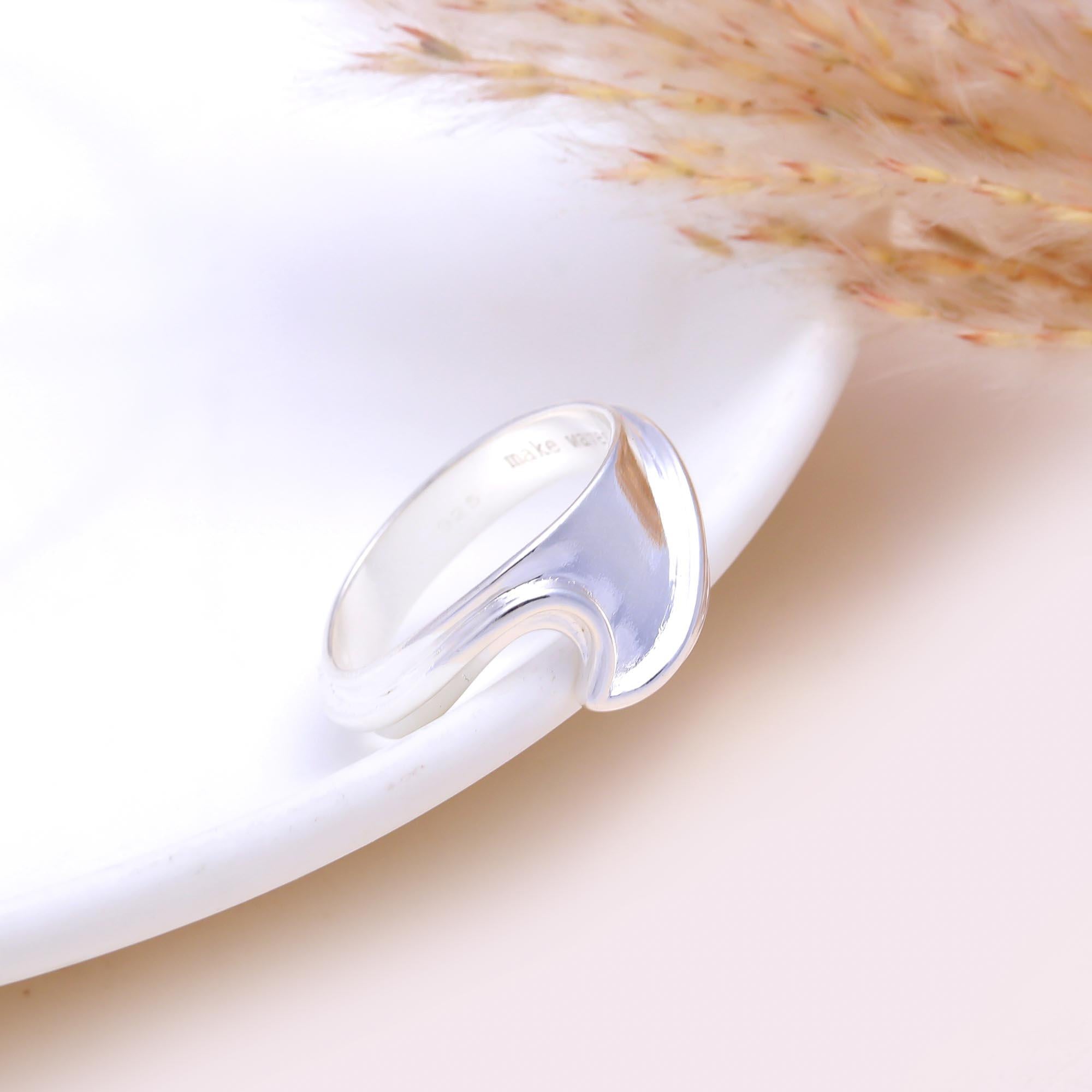 The Silver Surf Ring: Sculptural Silver Wave Ring