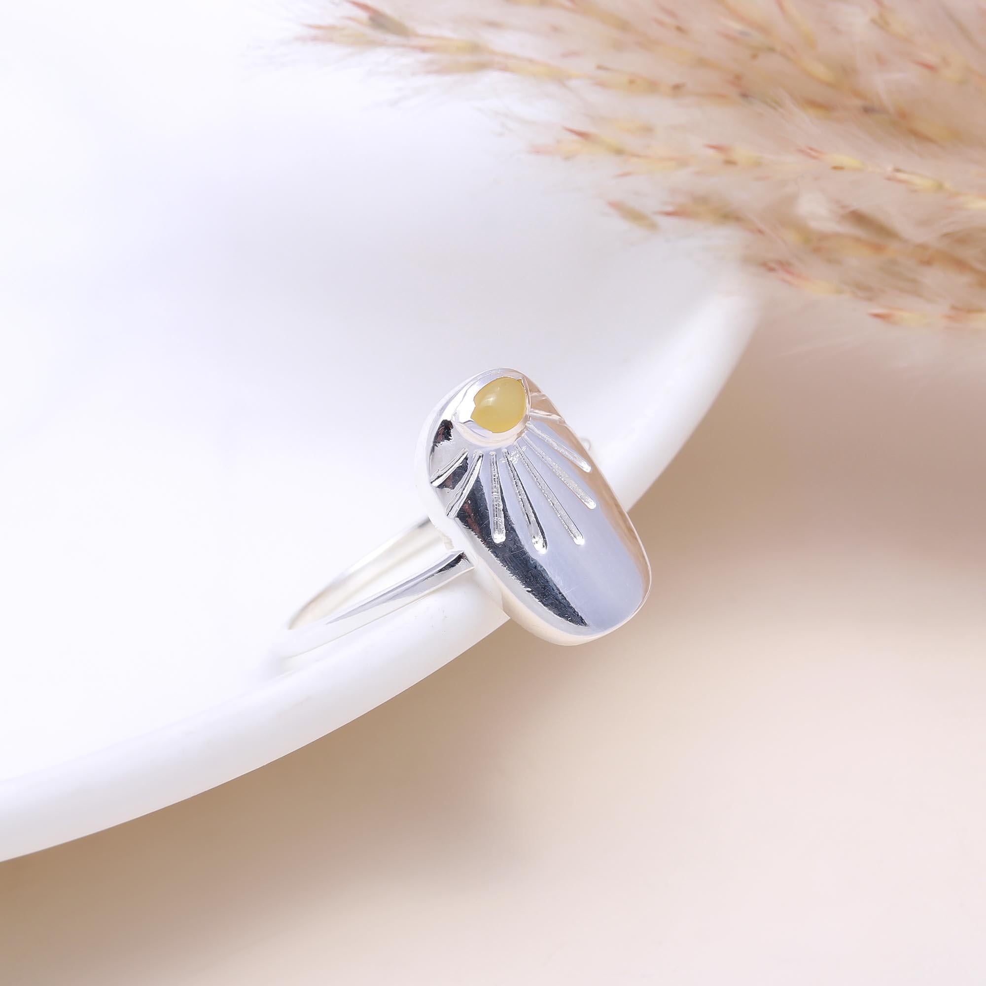 The Solar Ray Signet: Citrine Sunburst Signet Ring