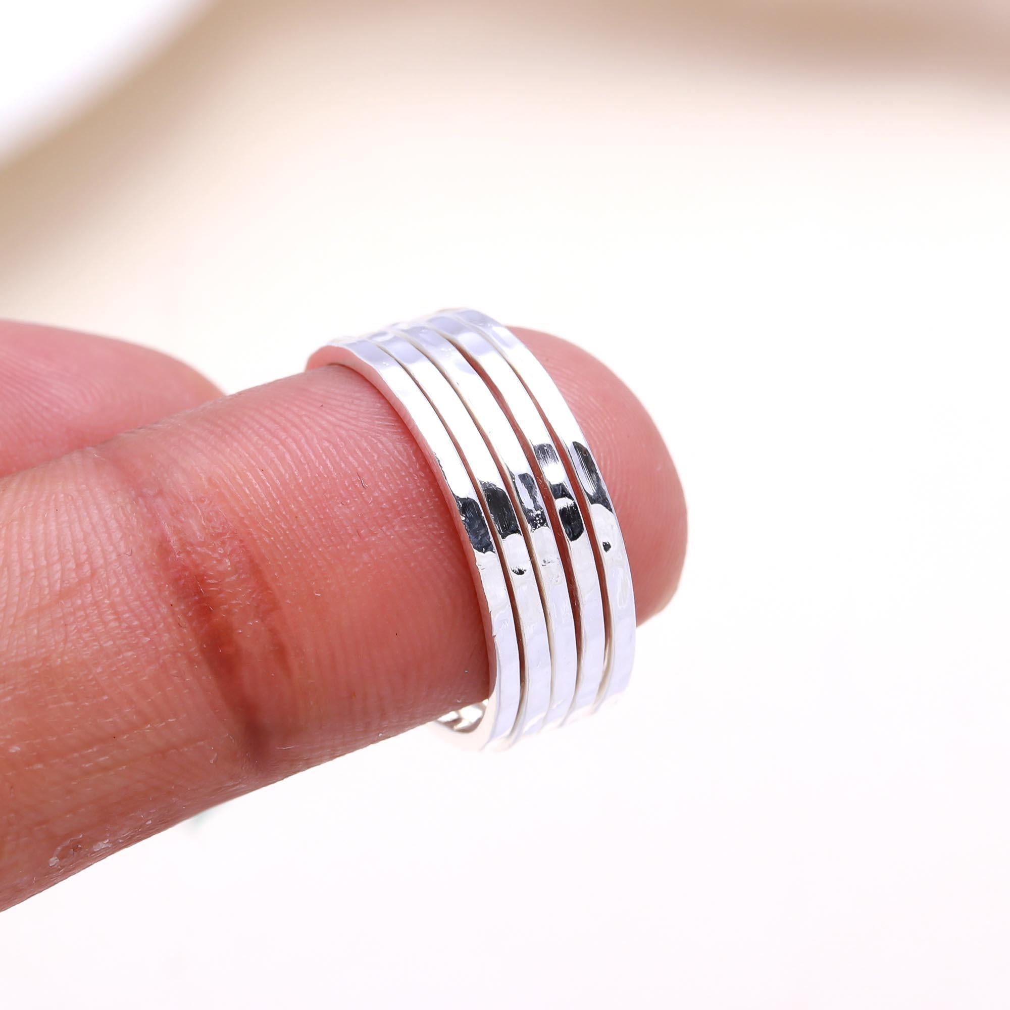 The Rustic Shine: Hammered Silver Stacking Ring