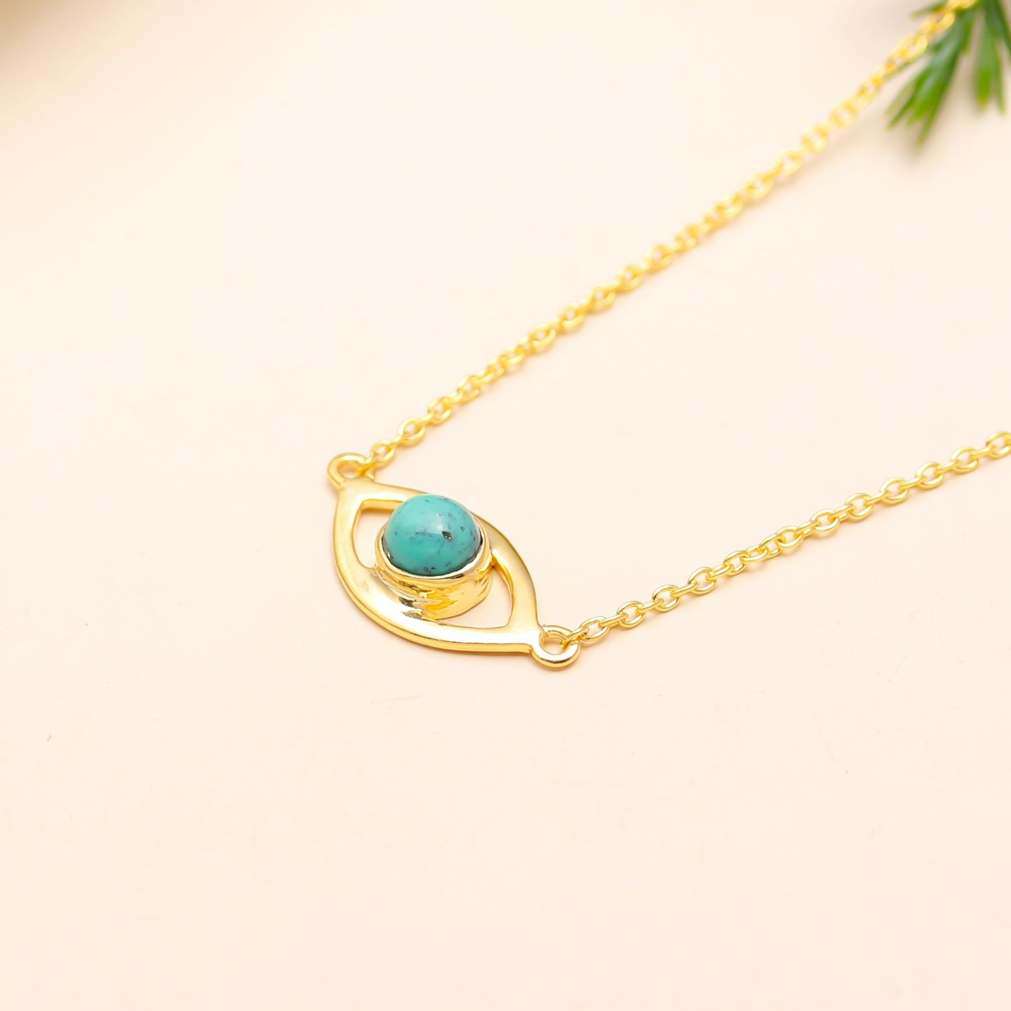 The Turquoise Gaze: Minimalist Evil Eye Necklace
