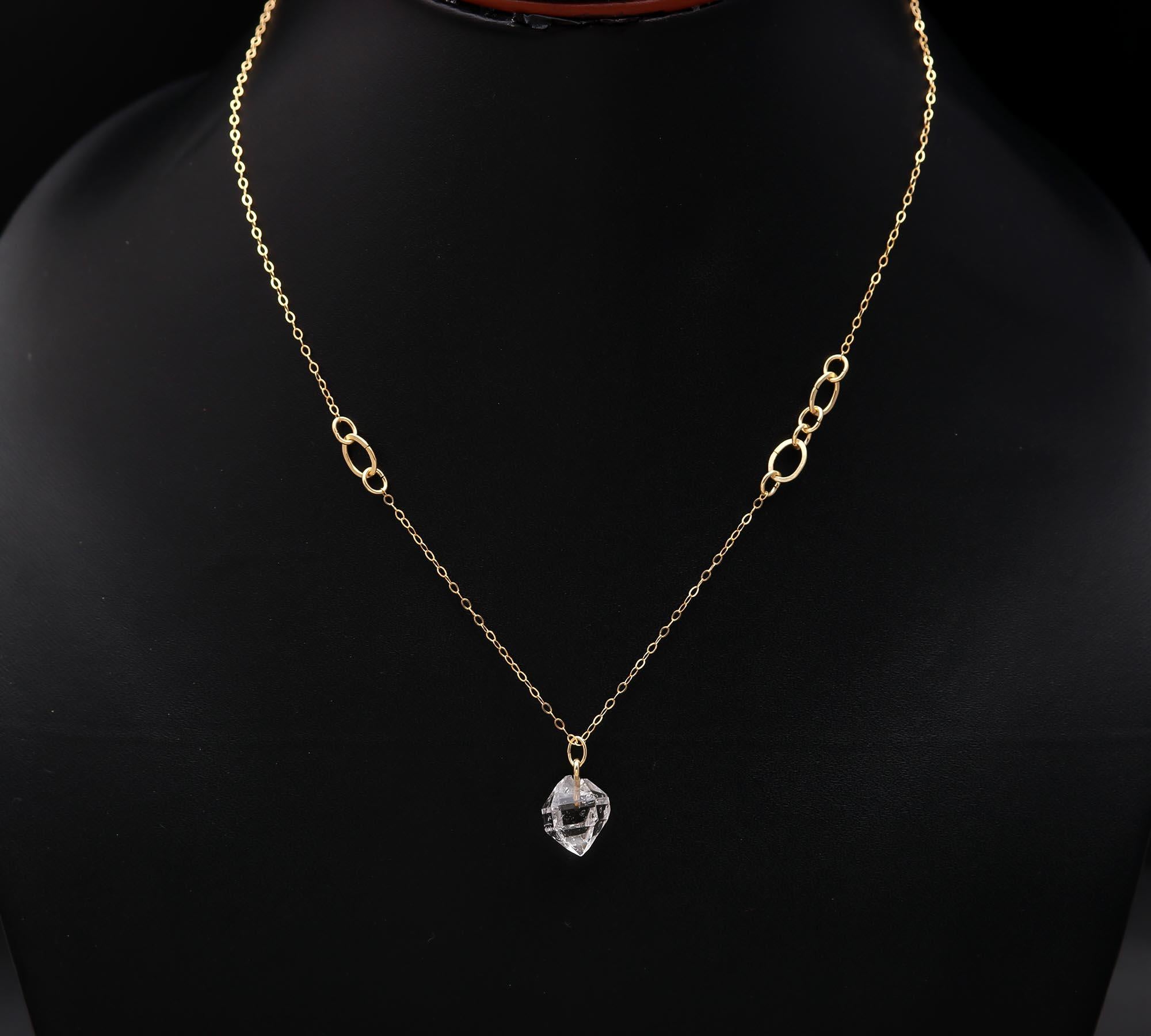 The Raw Radiance: Herkimer Diamond Quartz Necklace