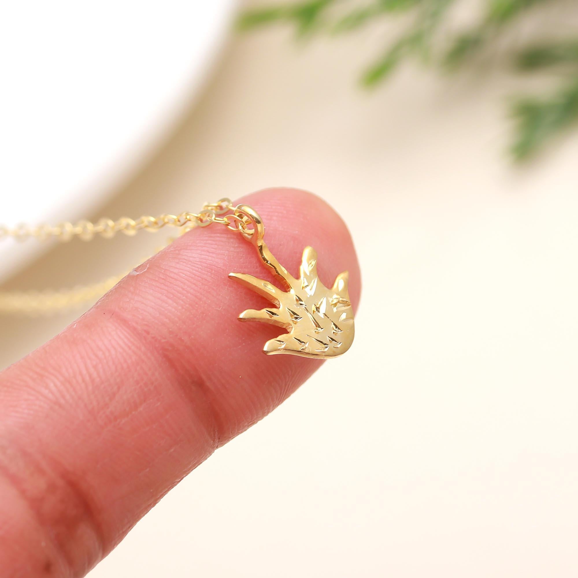 925 Silver Aloe Leaf Pendant Necklace