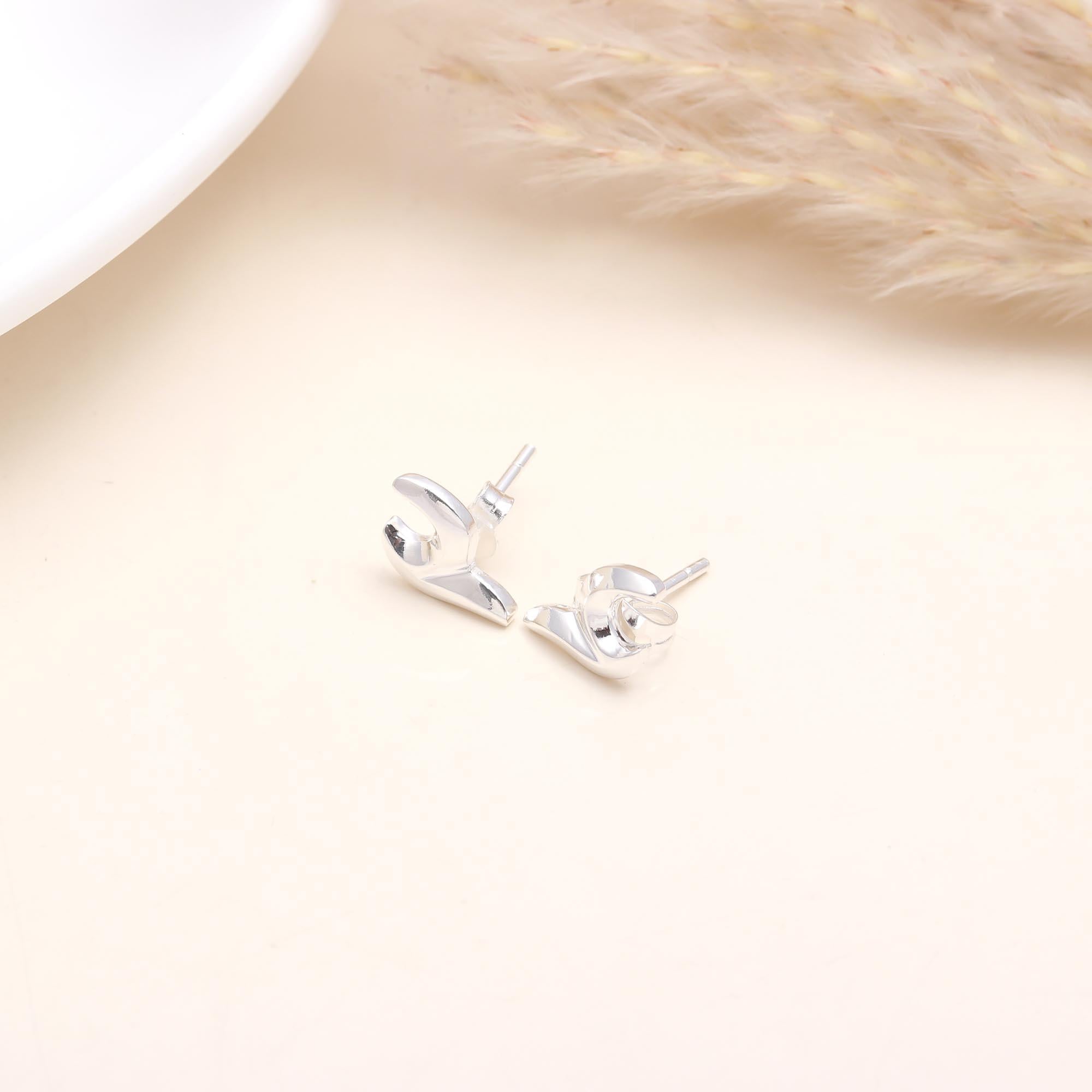 925 Sterling Silver Unique Stud Earrings