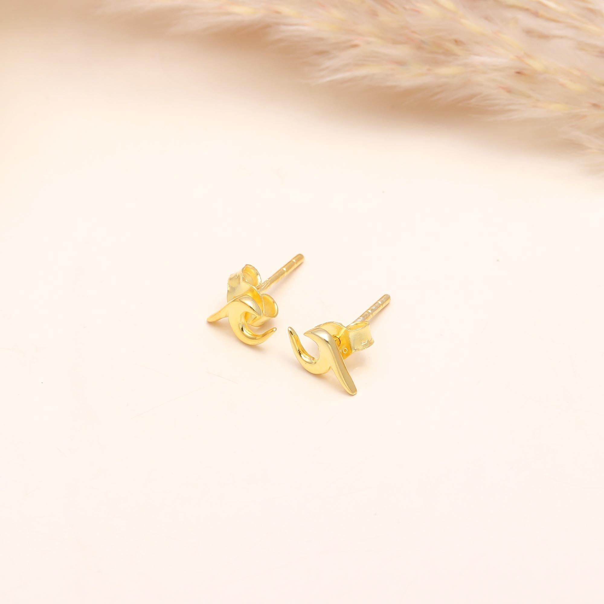 925 Sterling Silver Wave Stud Earrings