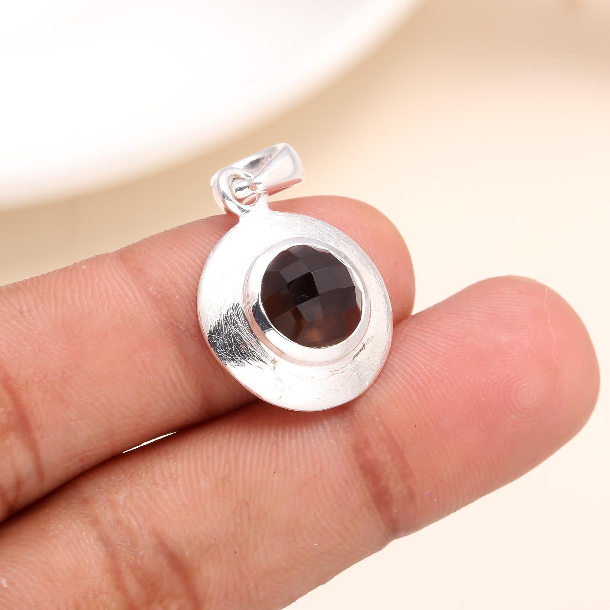 925 Sterling Silver Smoky Quartz Pendant
