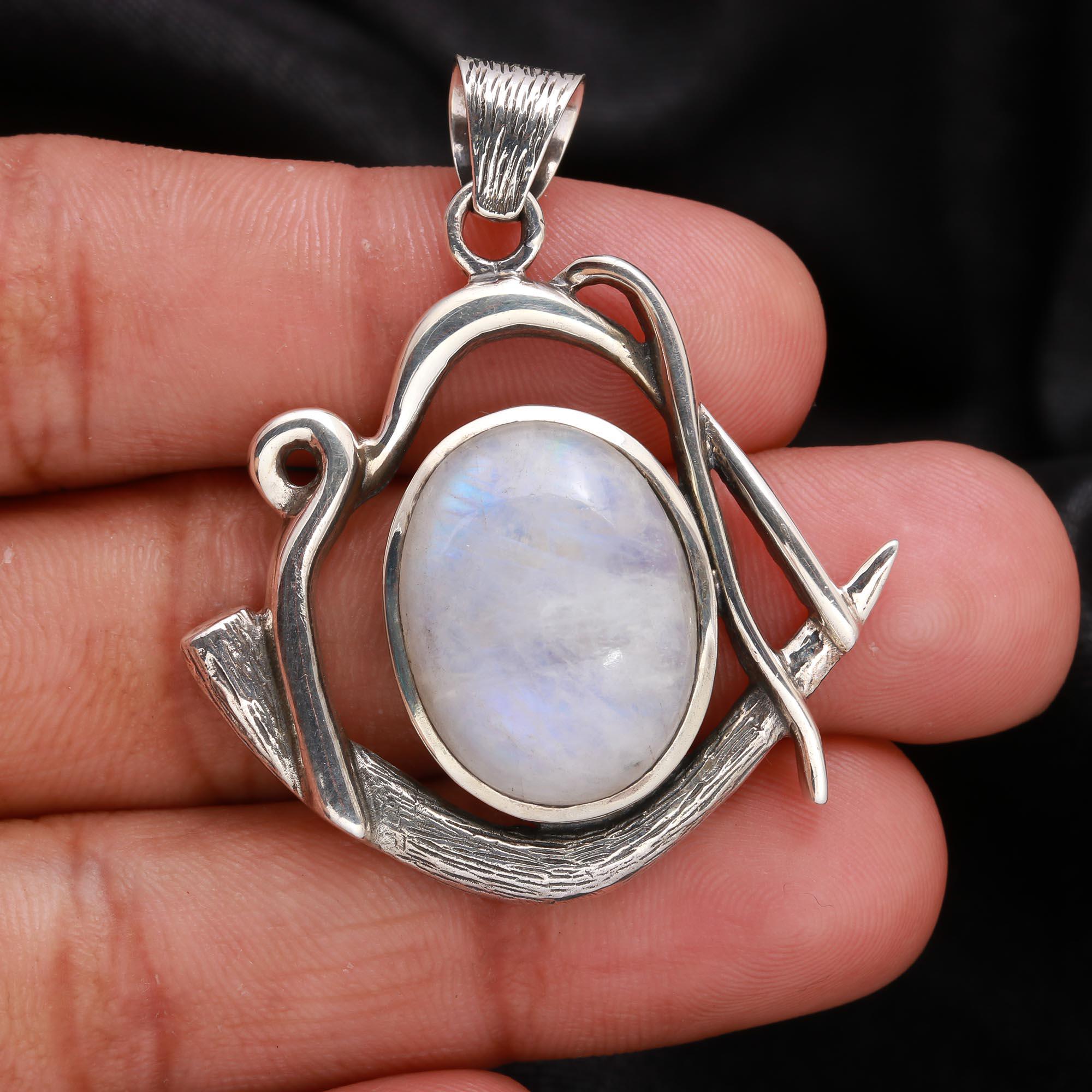 925 Sterling Silver Artisan Moonstone Pendant