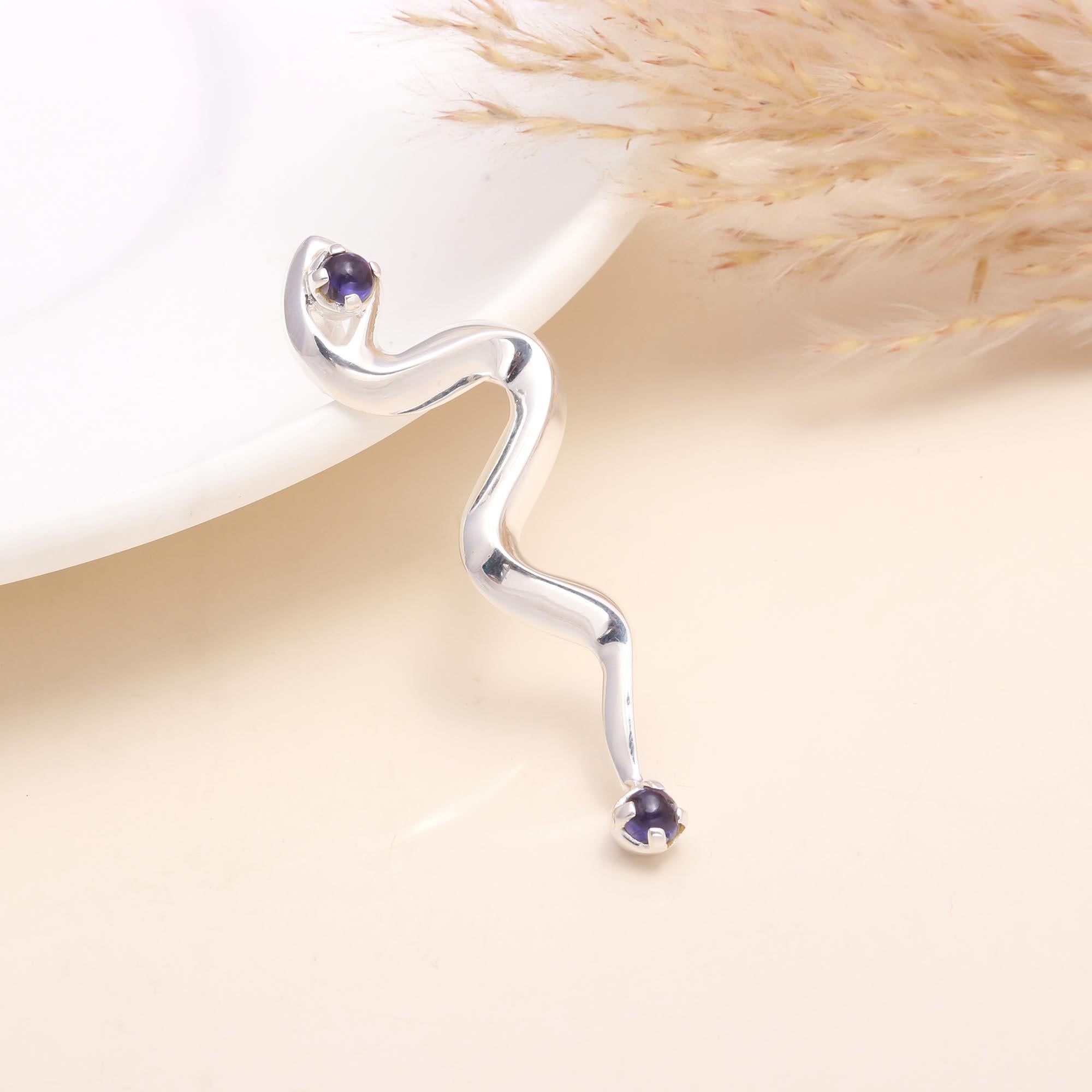 925 Sterling Silver Amethyst Serpent Pendant