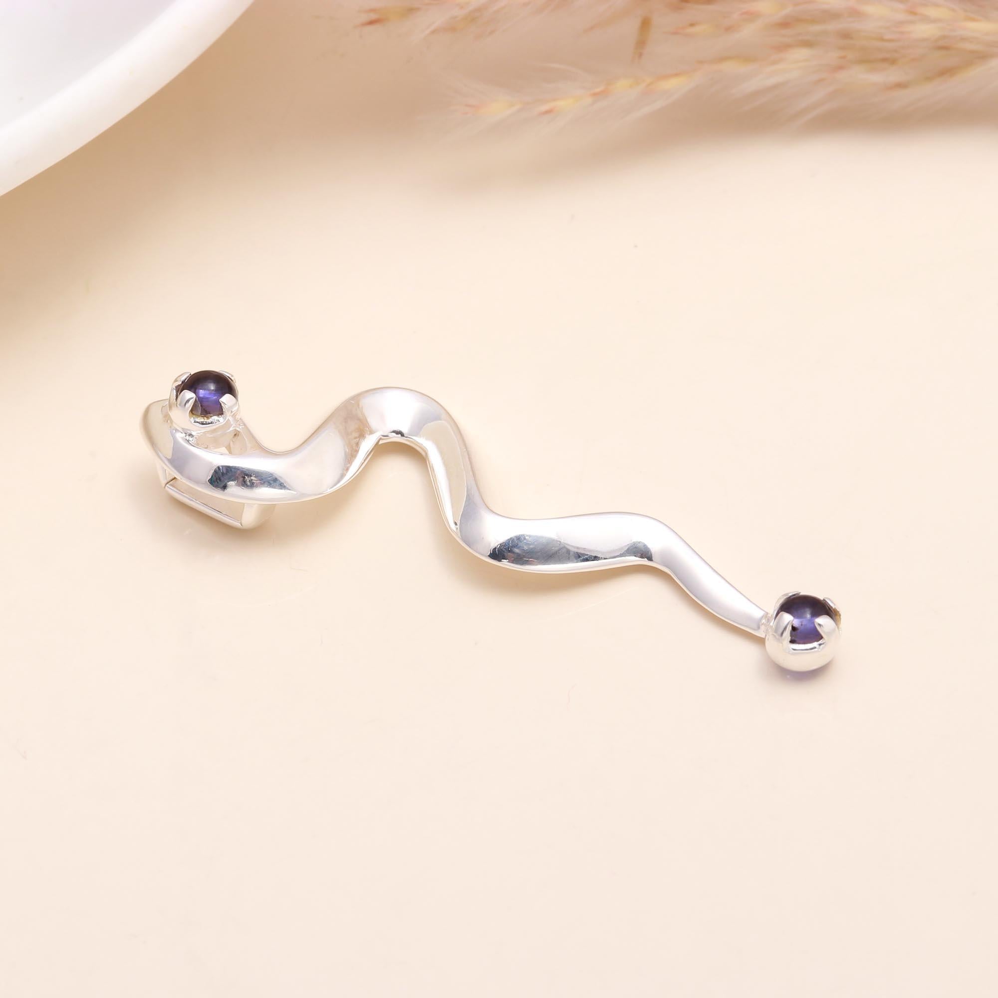925 Sterling Silver Amethyst Serpent Pendant