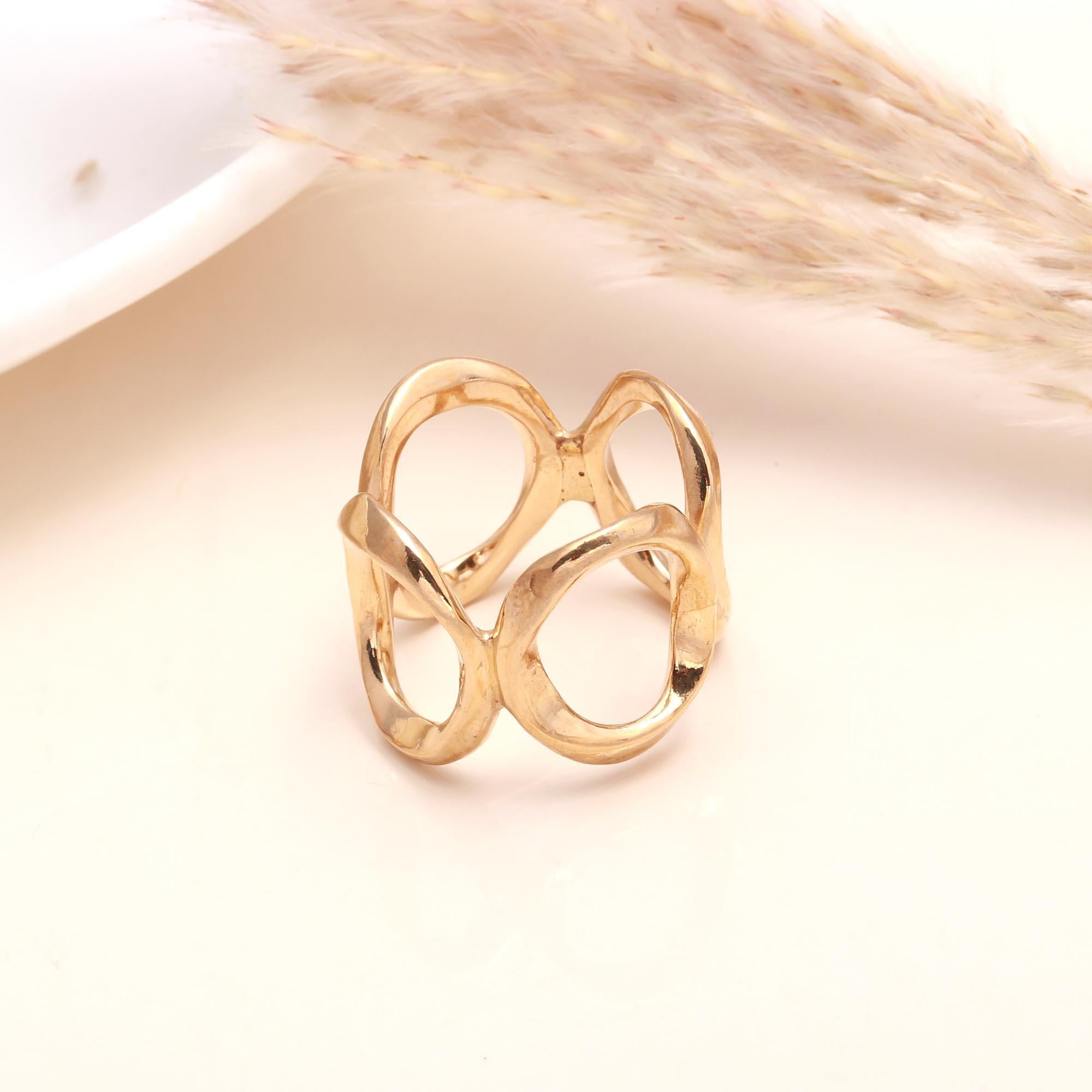 925 Sterling Silver Openwork Wave Design Ring