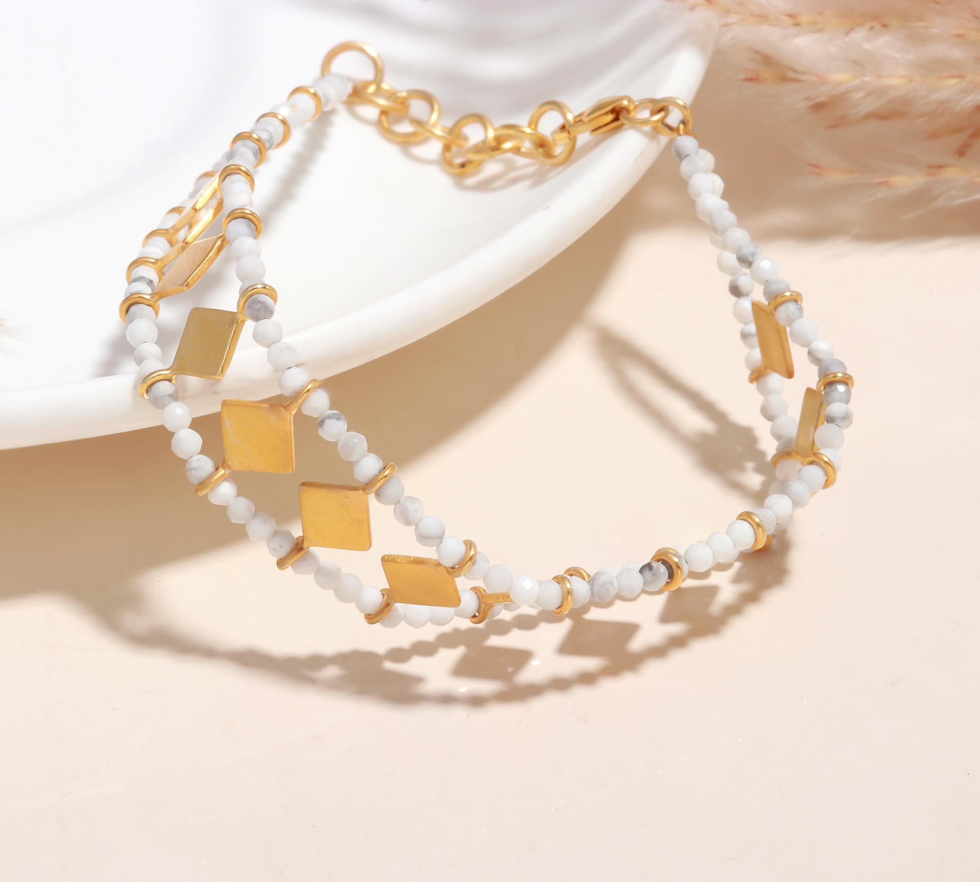 The Arctic Geo: Gold Beaded Bracelet