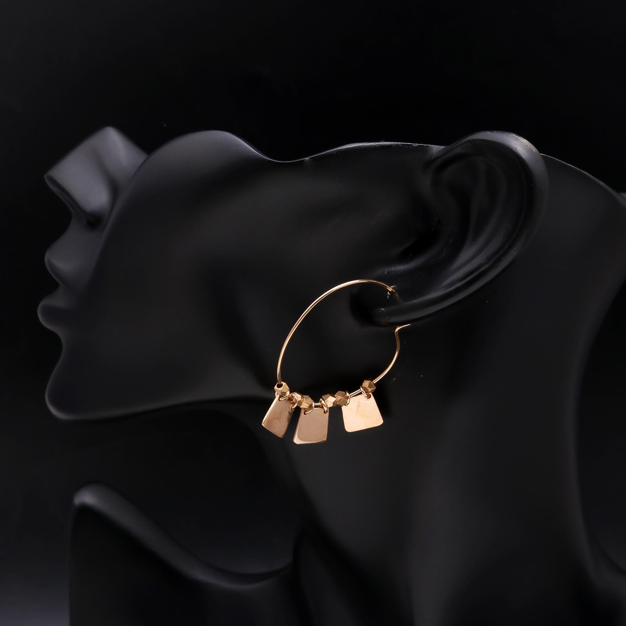 The Geometric Charm: Square Dangle Hoop Earrings