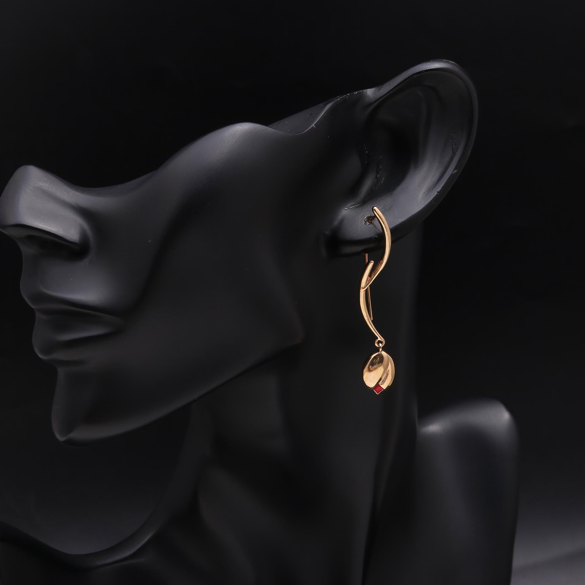 The Golden Tulip: Sculptural Flower Earrings