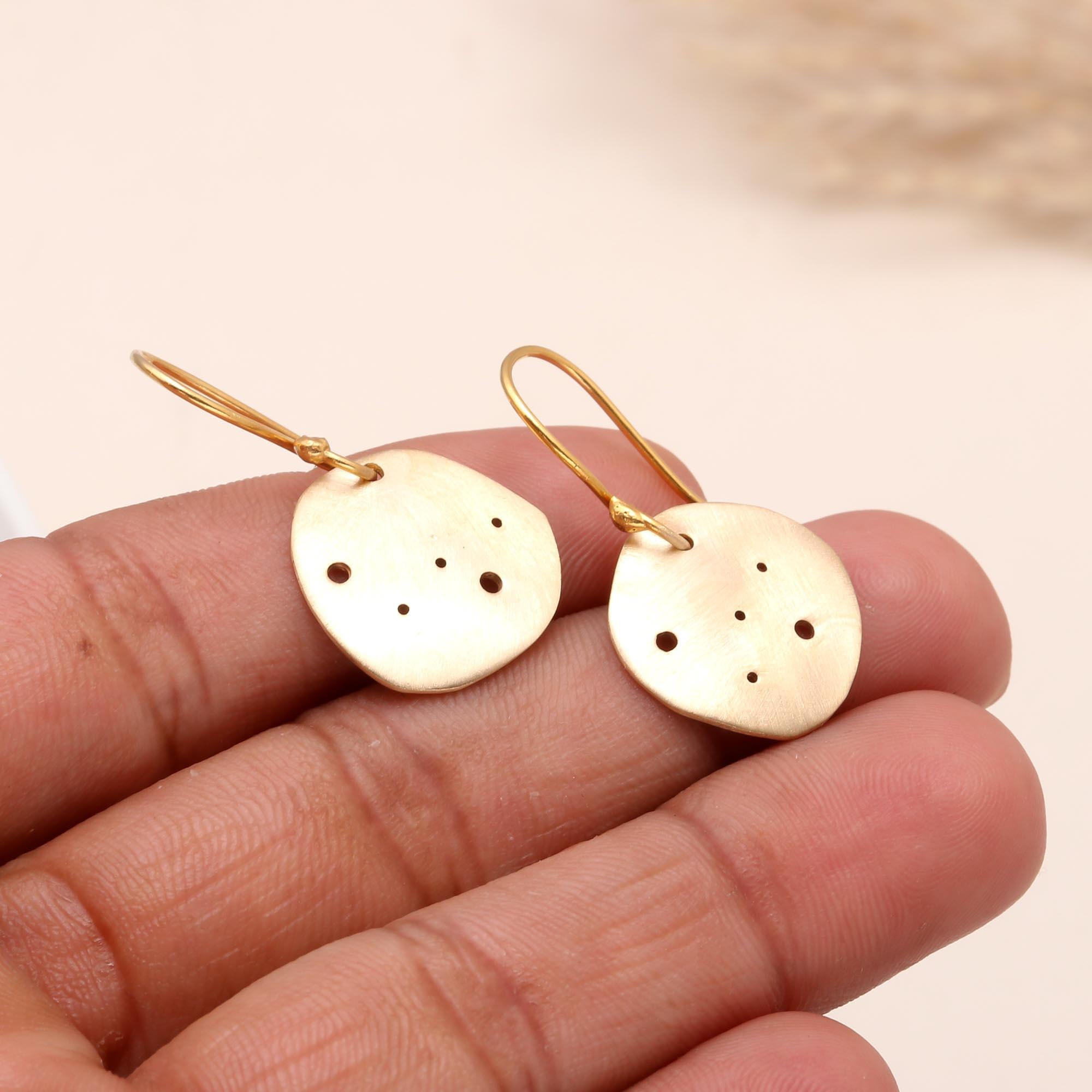 The Celestial Disc: Organic Perforated Earrings