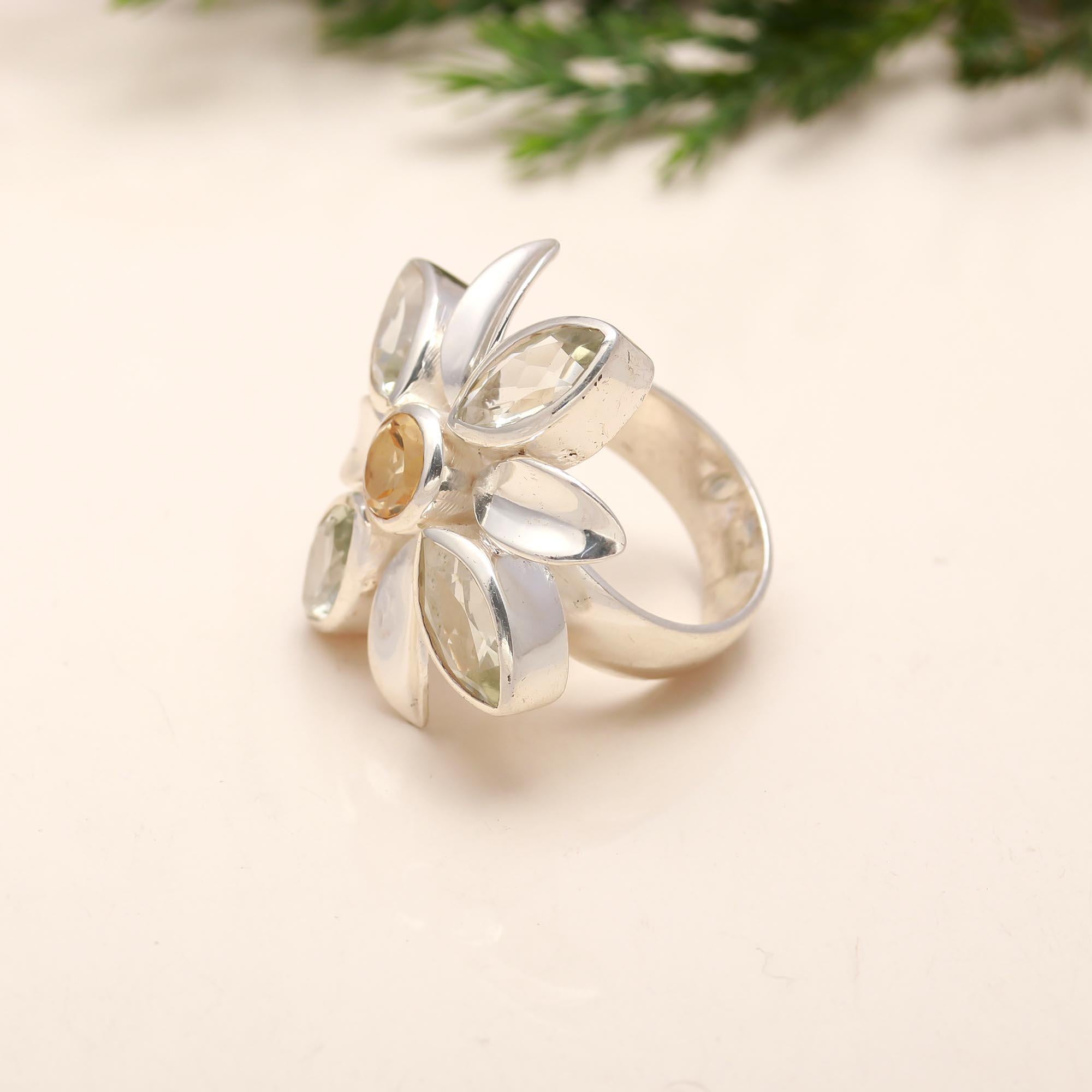 925 Silver Floral Ring