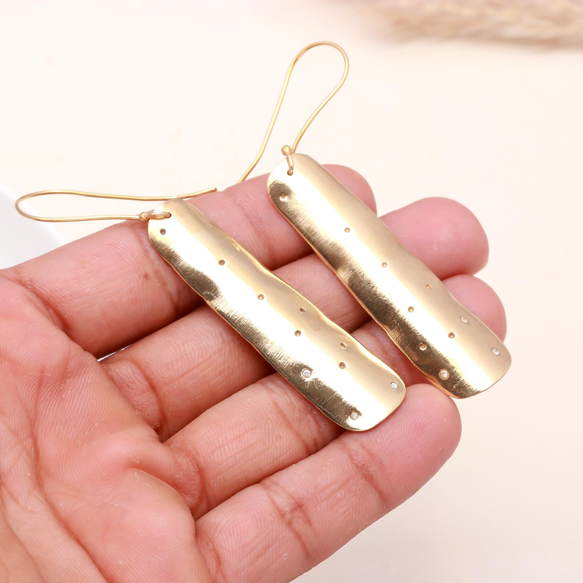 The Stardust Bar: Textured Inset Stone Earrings