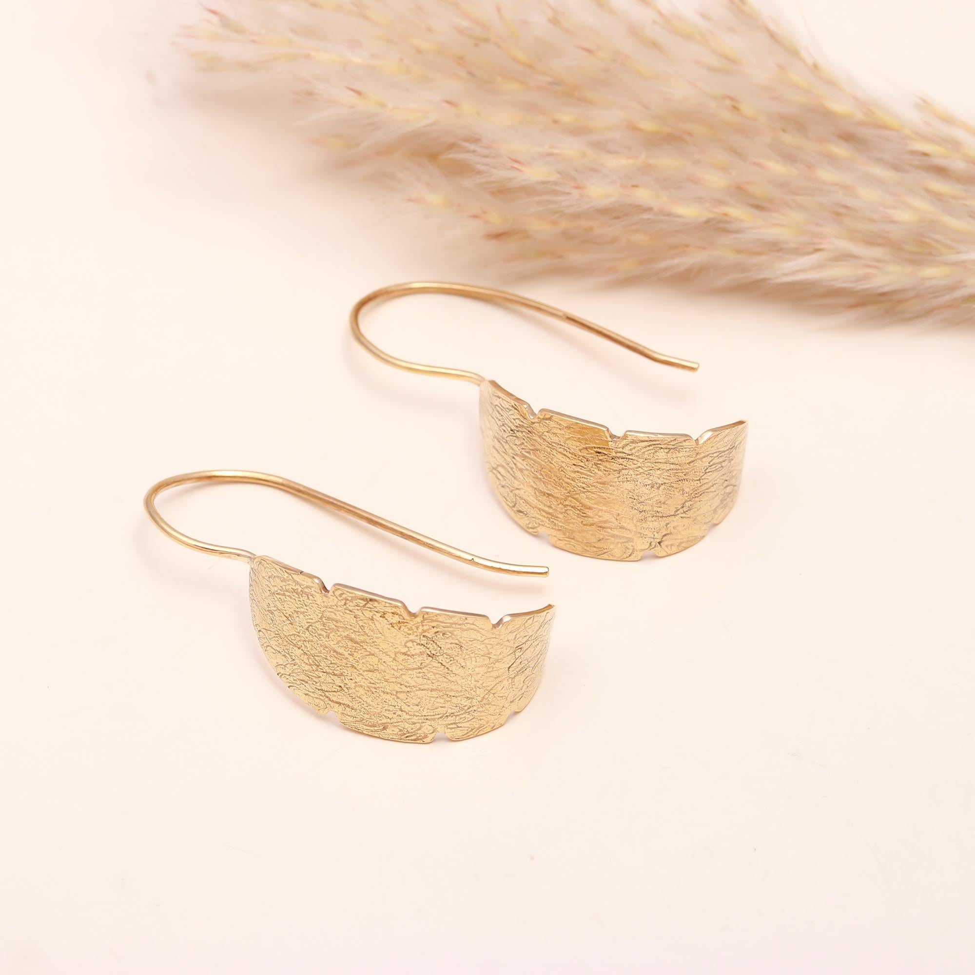 The Gilded Feather: Textured Wide Hoop Earrings