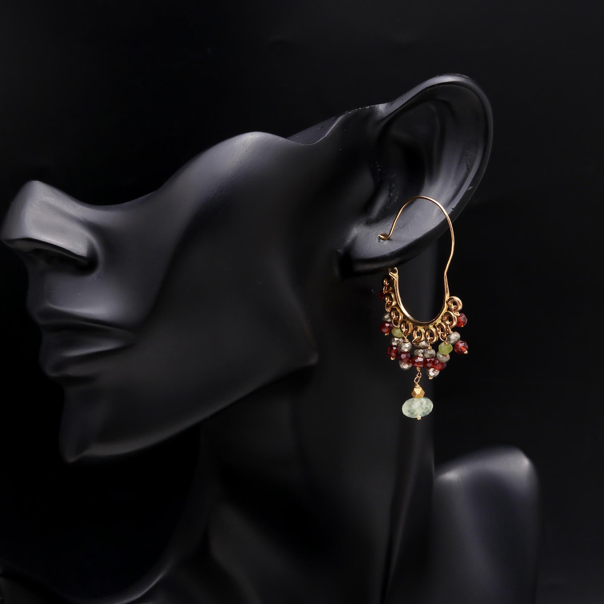 The Bohemian Fringe: Gemstone Beaded Hoop Earrings