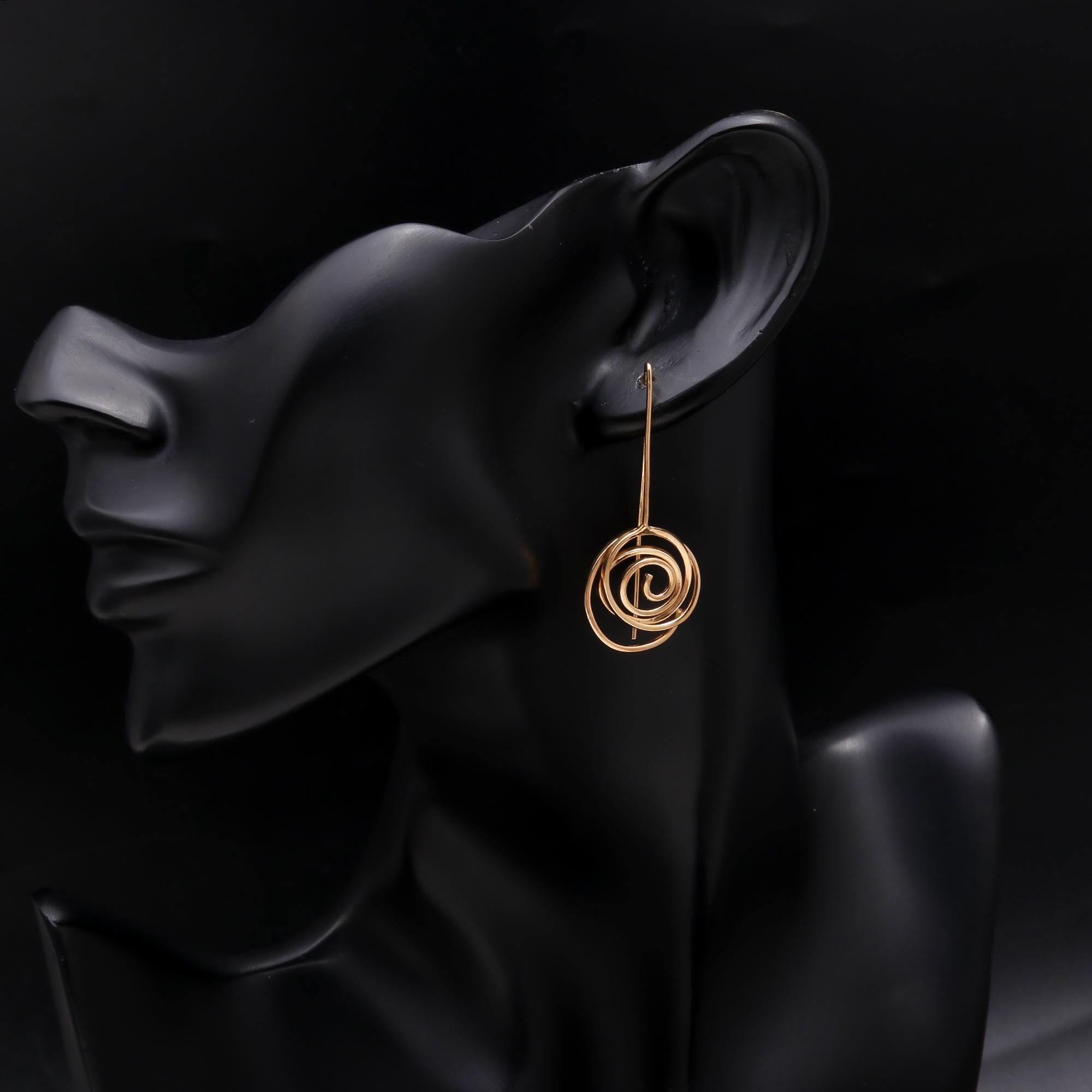 The Infinite Spiral: Wire Swirl Drop Earrings