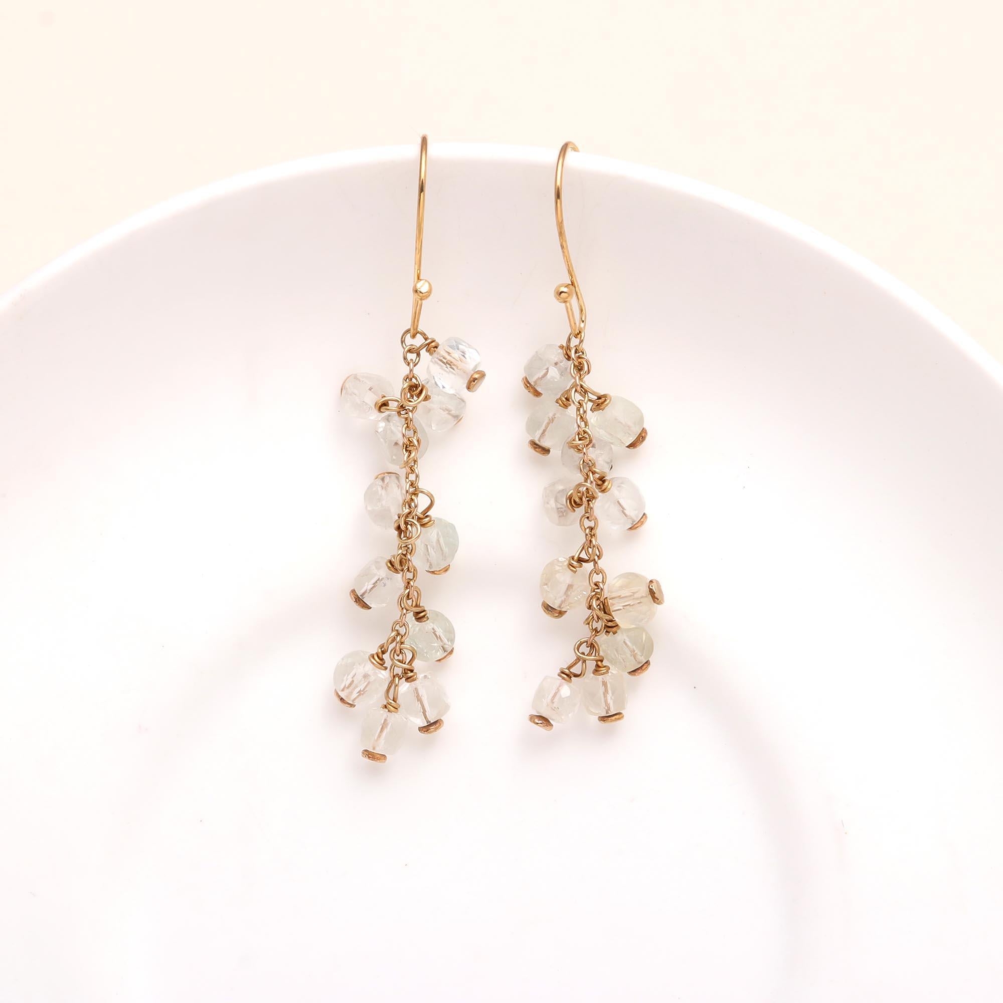 The Crystal Cascade: Linear Bead Drop Earrings