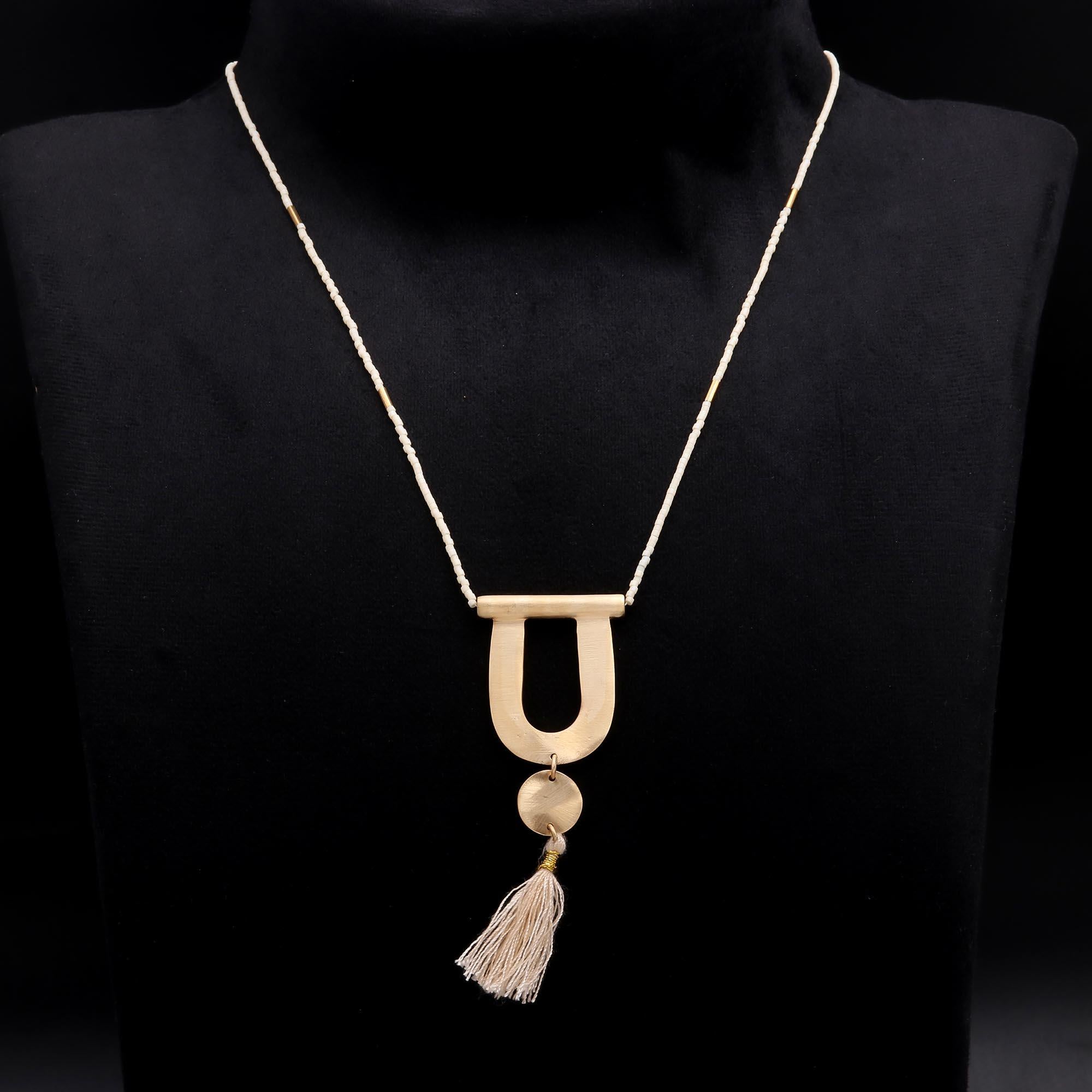 The Boho Portal: Gold Arch & Tassel Necklace