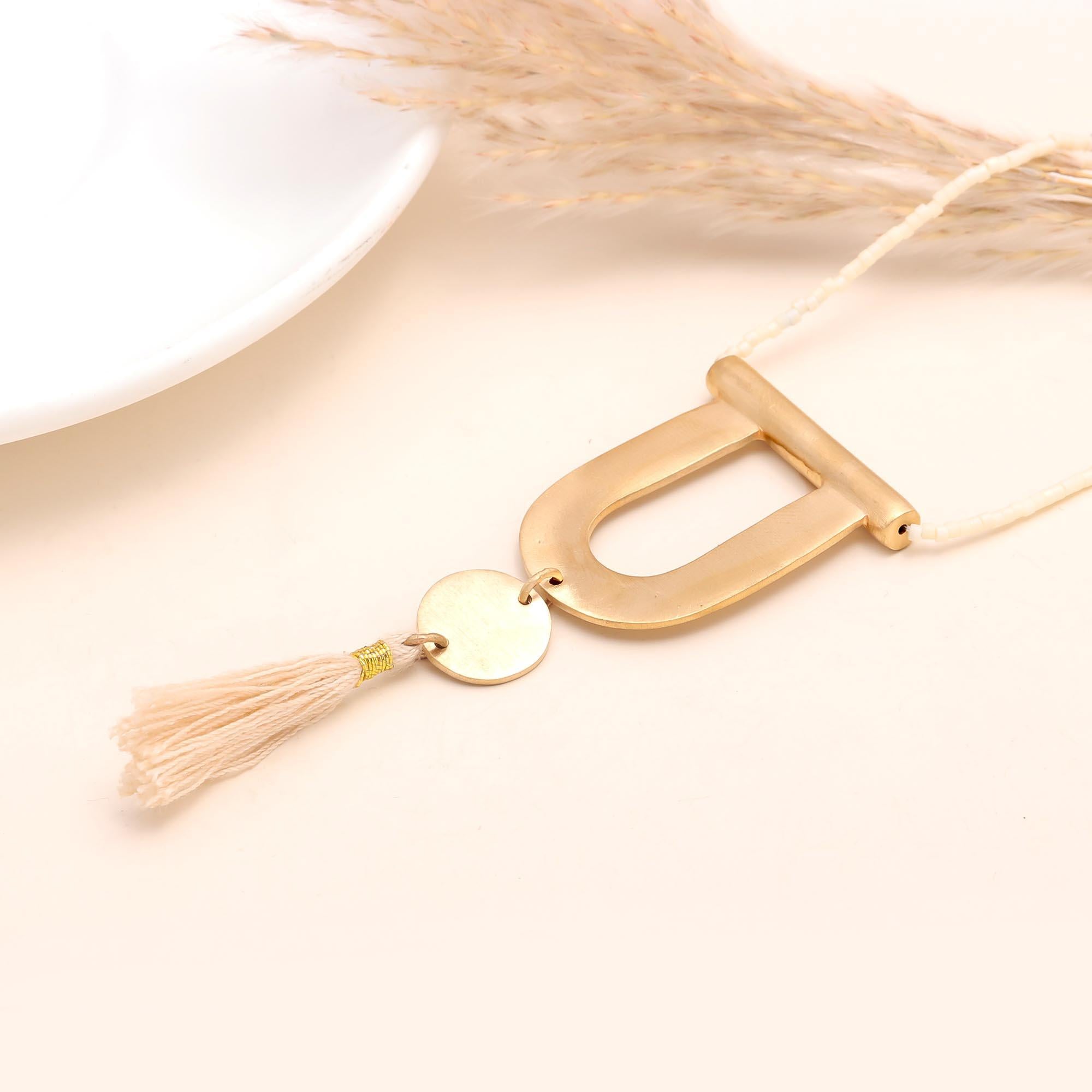 The Boho Portal: Gold Arch & Tassel Necklace