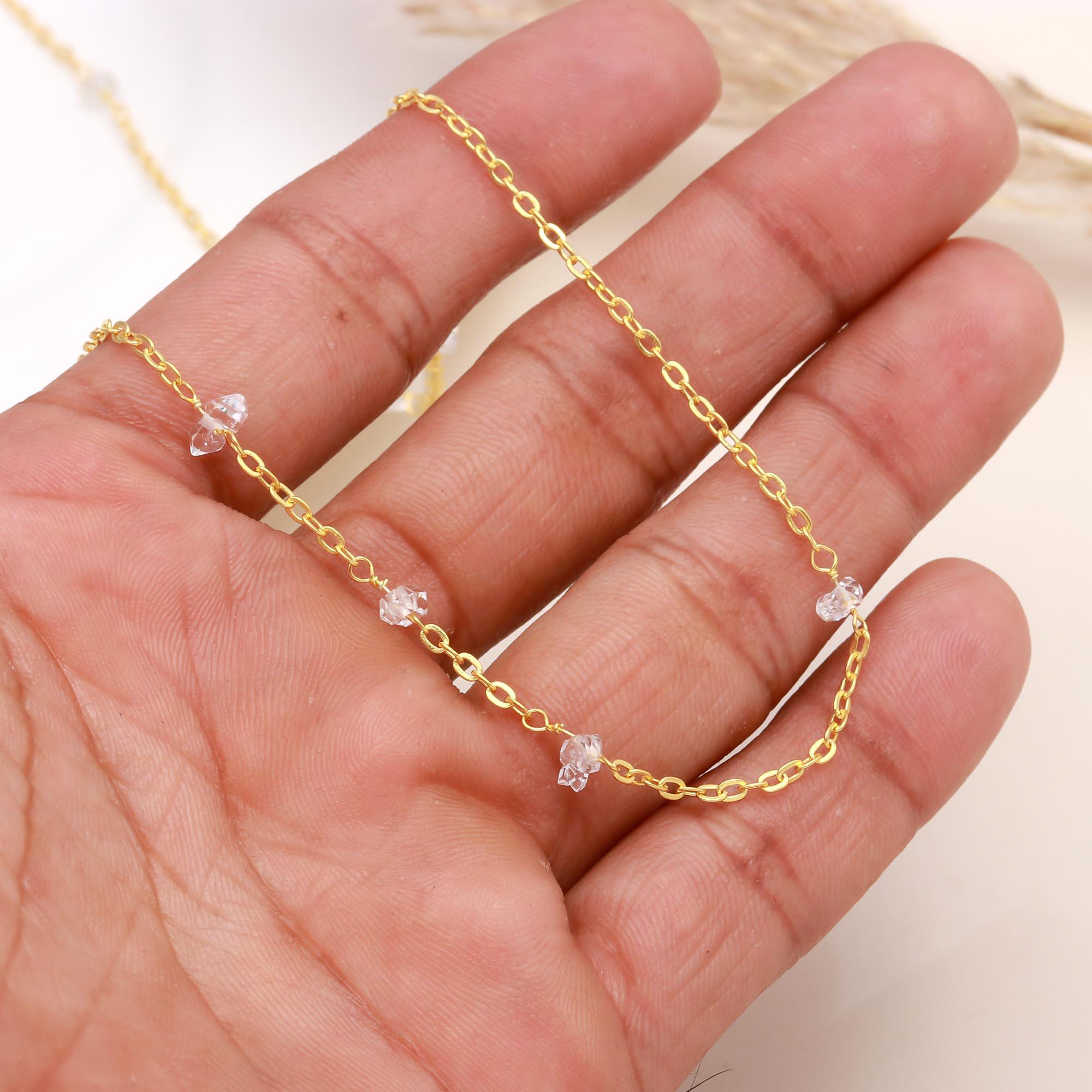 The Ethereal Strand: Raw Crystal Station Necklace
