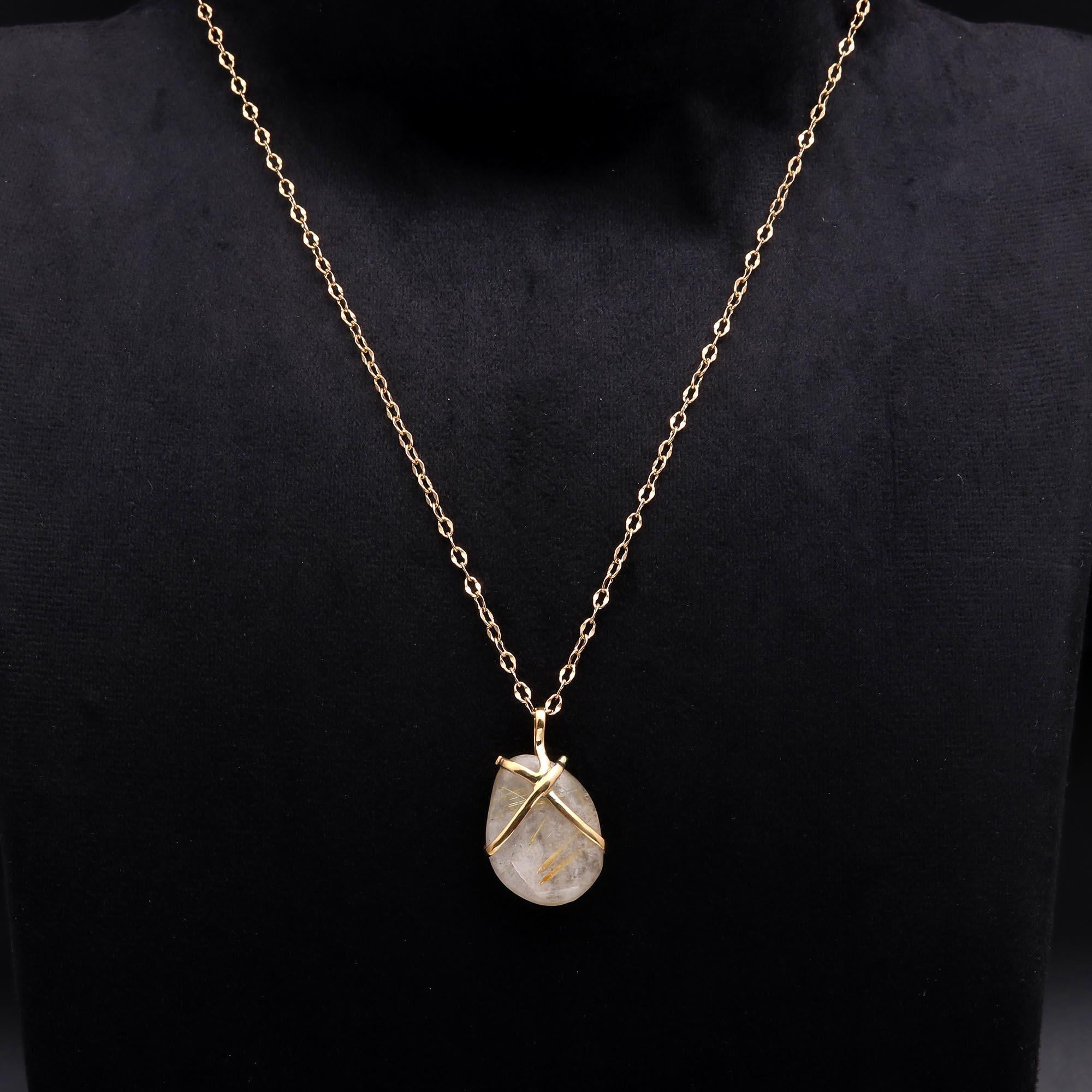 The Golden Needle: Wire Wrapped Rutilated Quartz