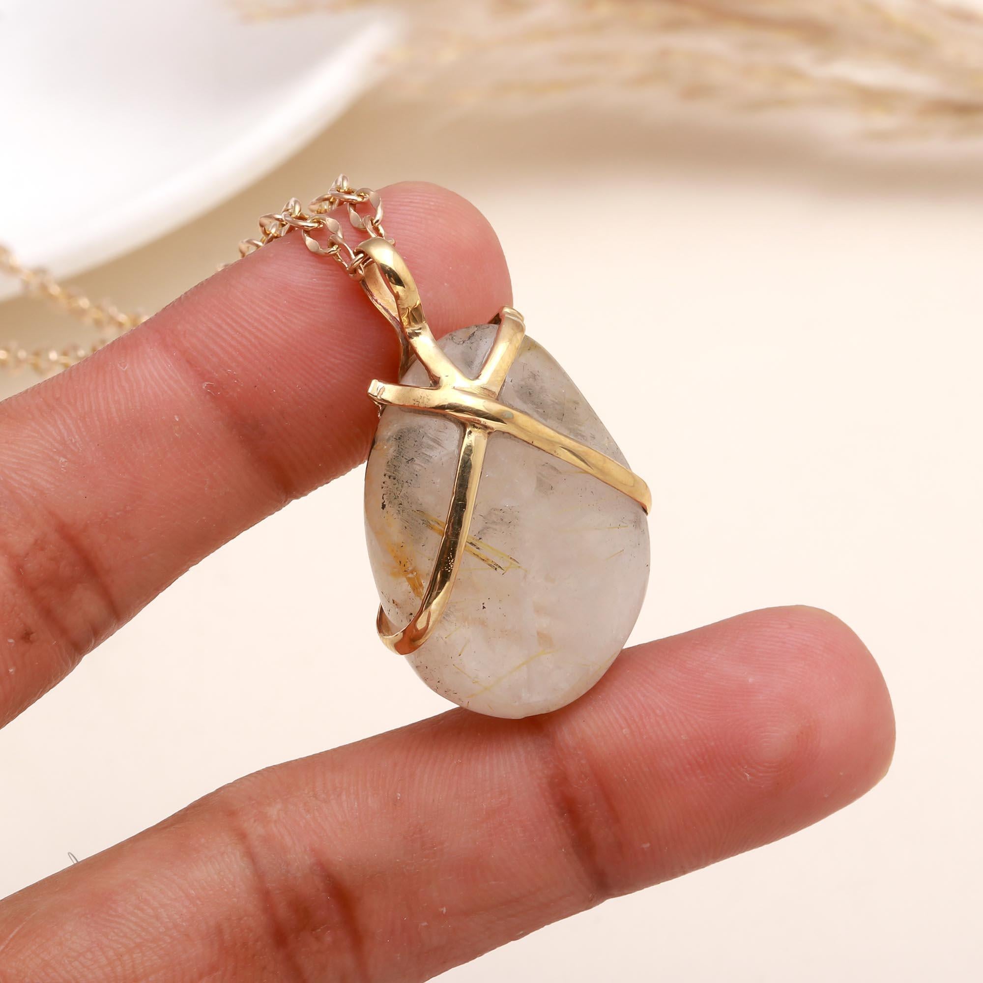 The Golden Needle: Wire Wrapped Rutilated Quartz